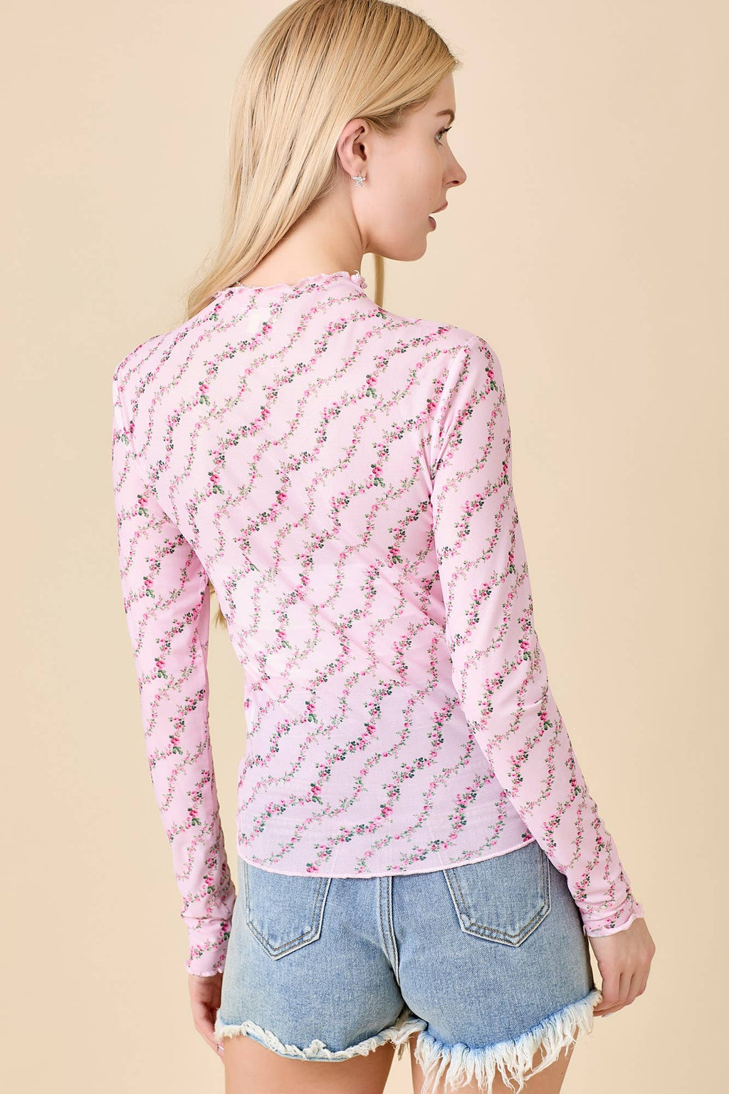 Blushing Floral Mesh Top - BFF Here