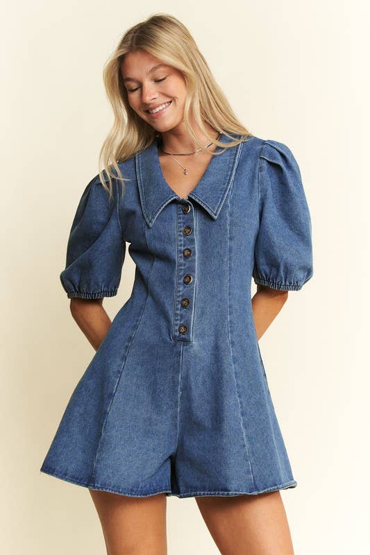 Denim Darling Button-Up Romper by Jade by Jane - BFF Here