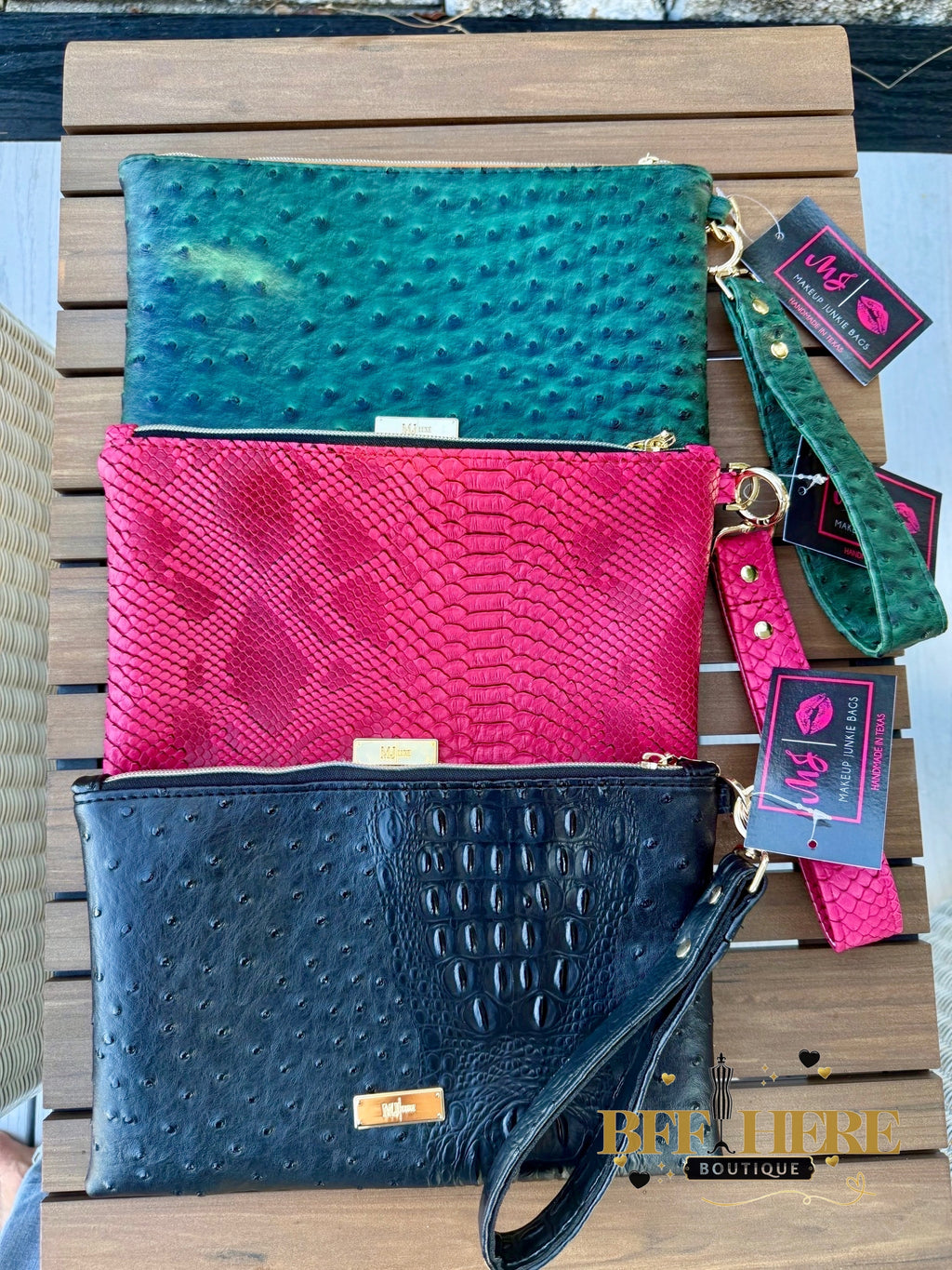 Pink Python MJ Luxe Clutch by Makeup Junkie Bags - BFF Here