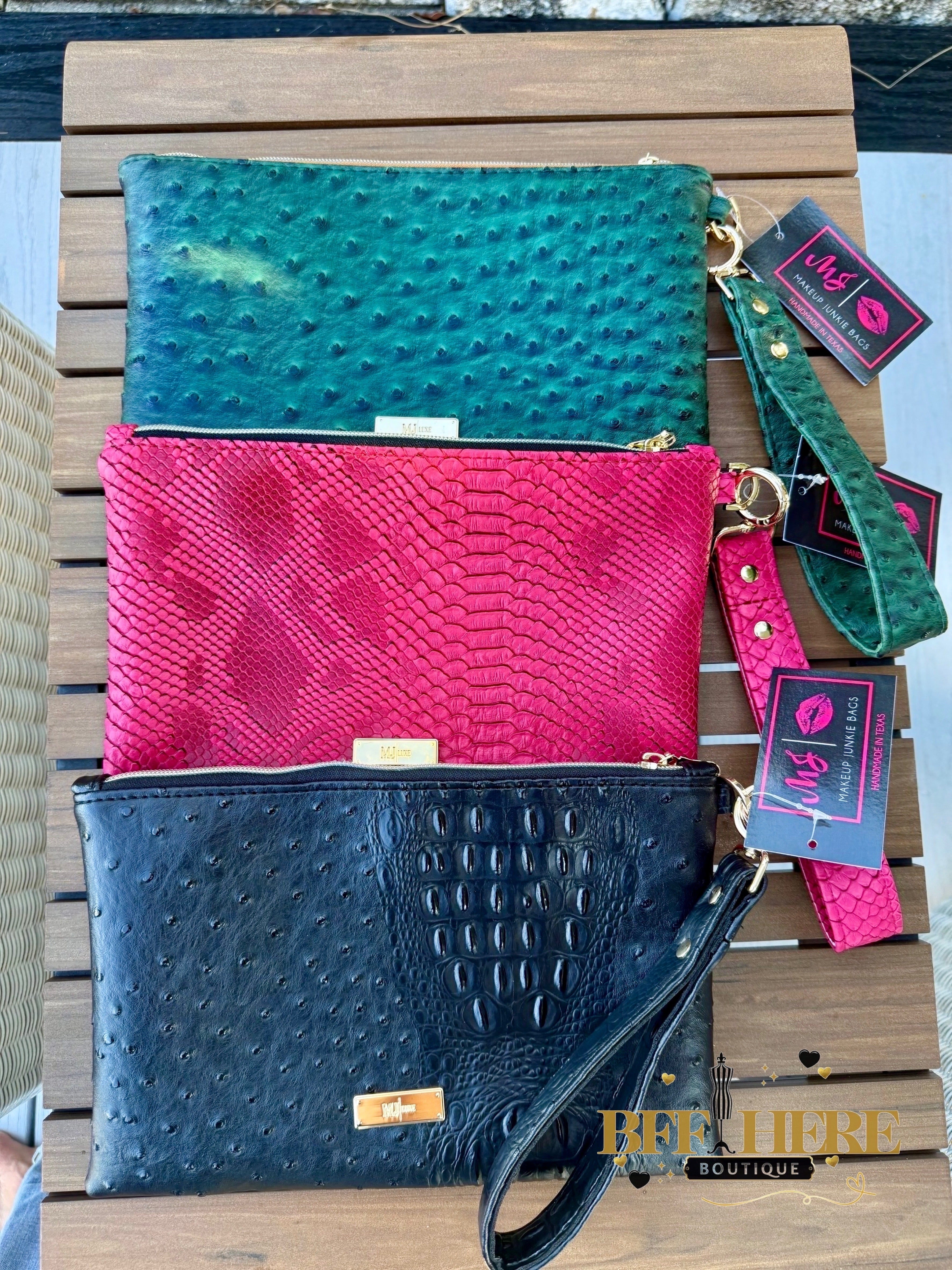 Pink Python MJ Luxe Clutch by Makeup Junkie Bags - BFF Here