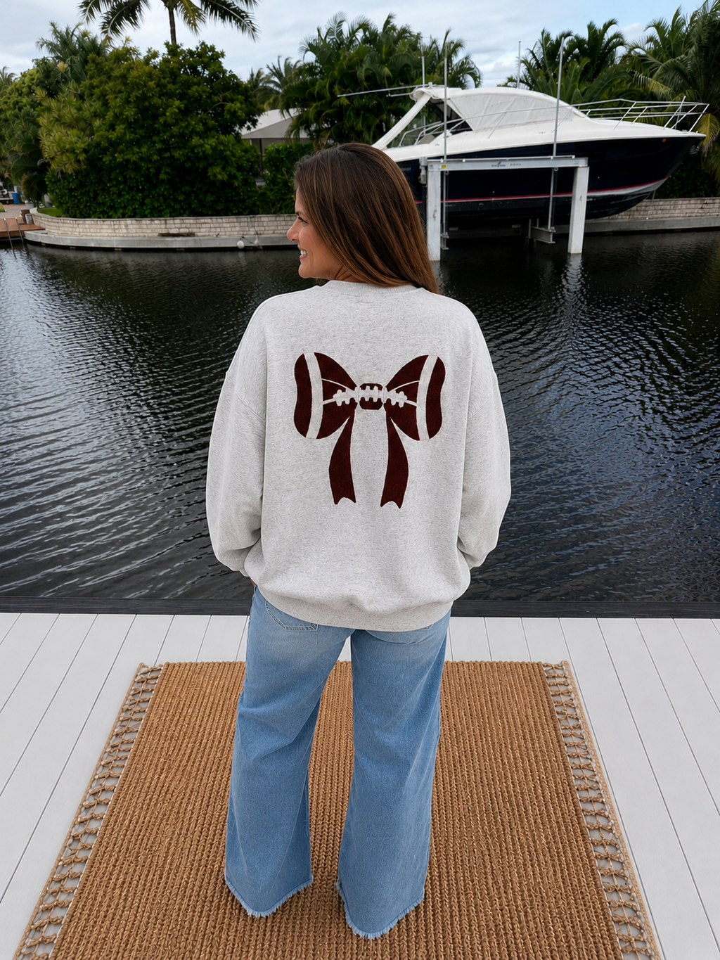 PREORDER: Game Day Bow Embroidered Sweatshirt (ETA: August)