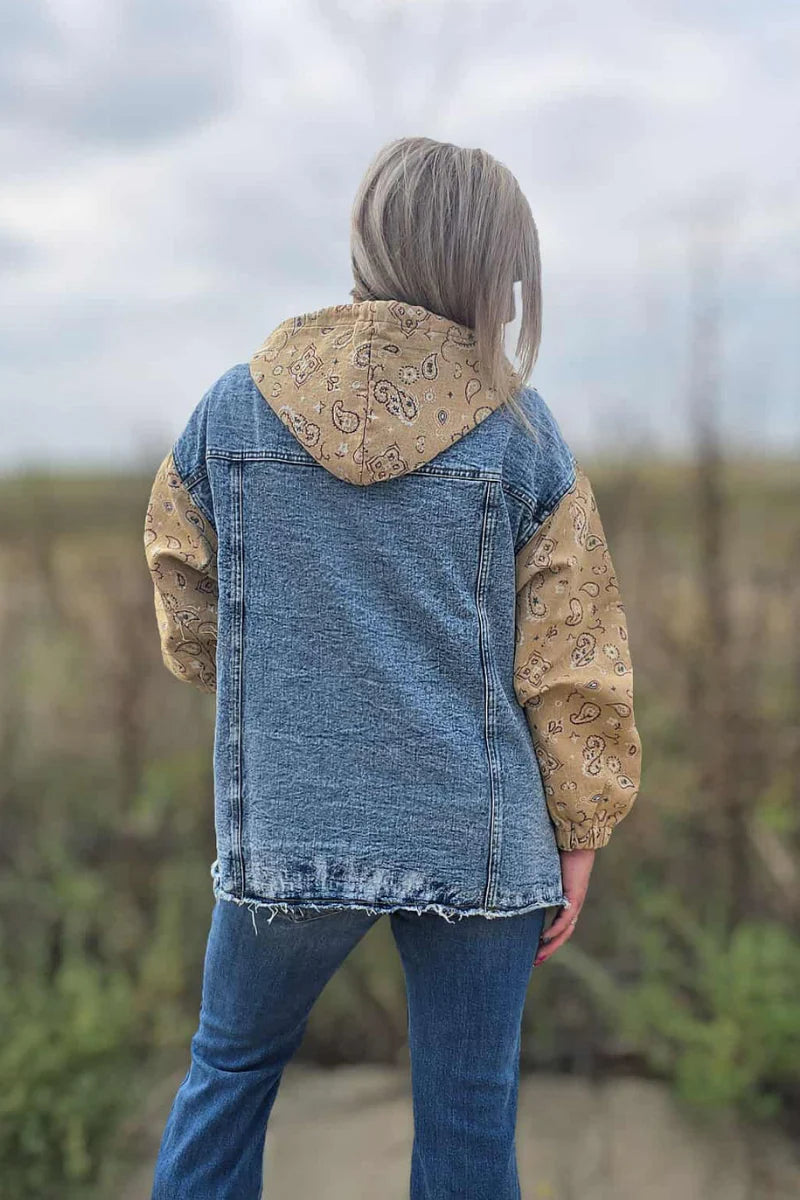 Bandana Country Denim Shacket by Sterling Kreek - BFF Here