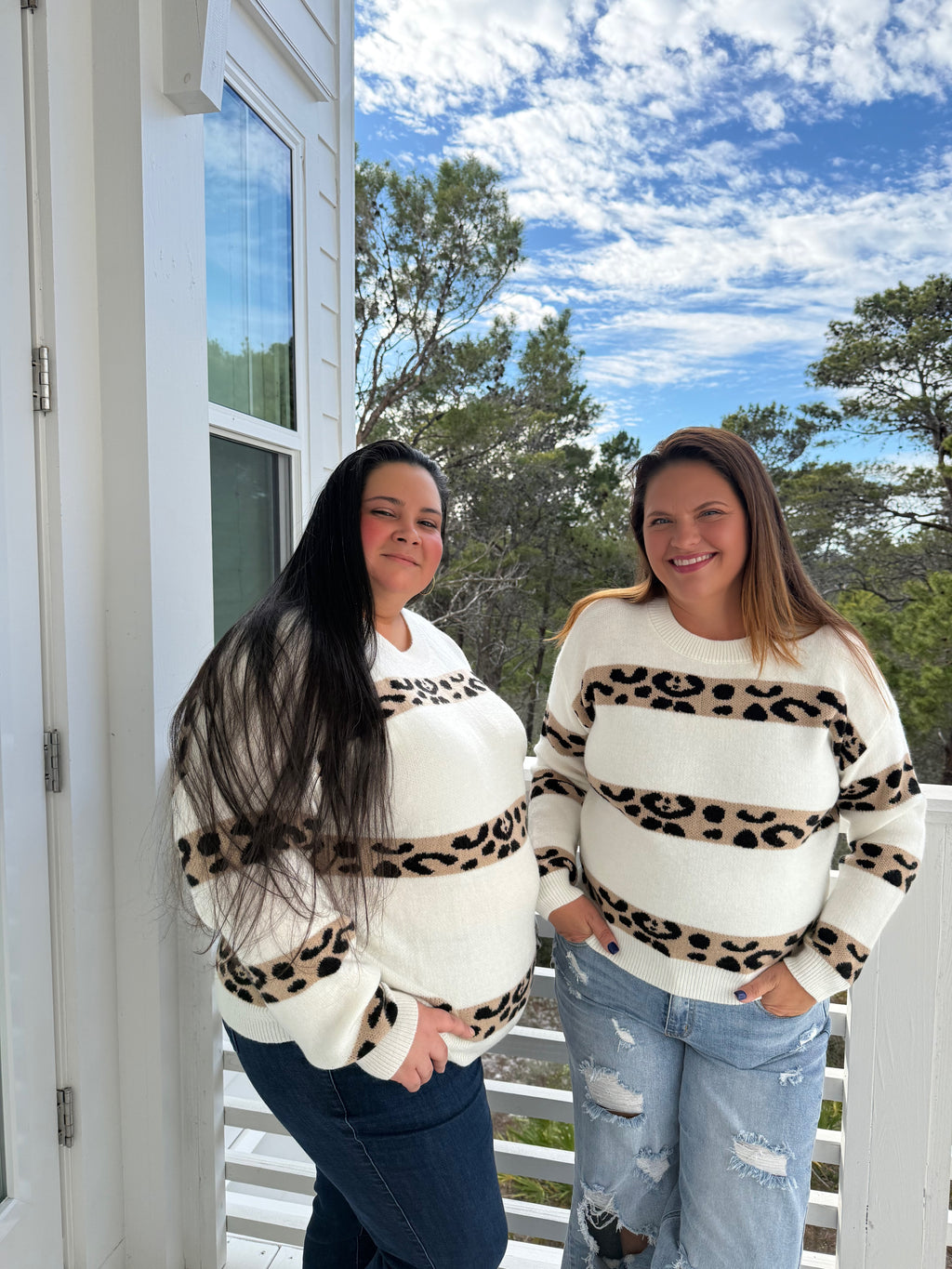 Relaxed Fit Leopard Stripe Knit Sweater by Sew In Love (Ships 2-3 weeks) - BFF Here