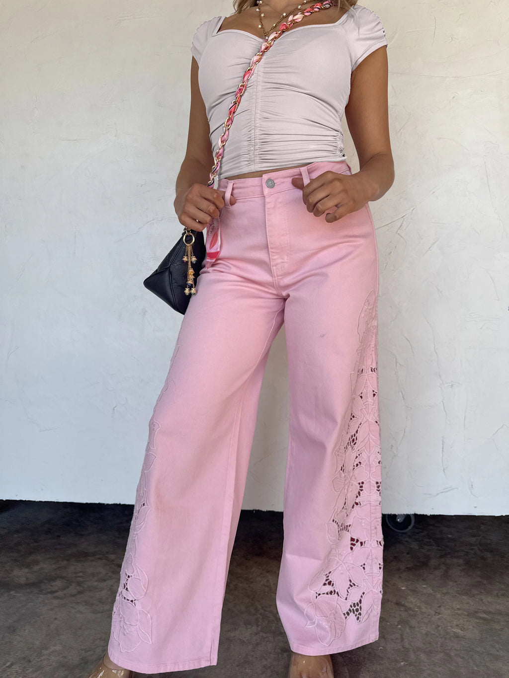 PREORDER: Summer Floral Charm Wide Leg Jeans  by Blakeley (ETA: May) - BFF Here