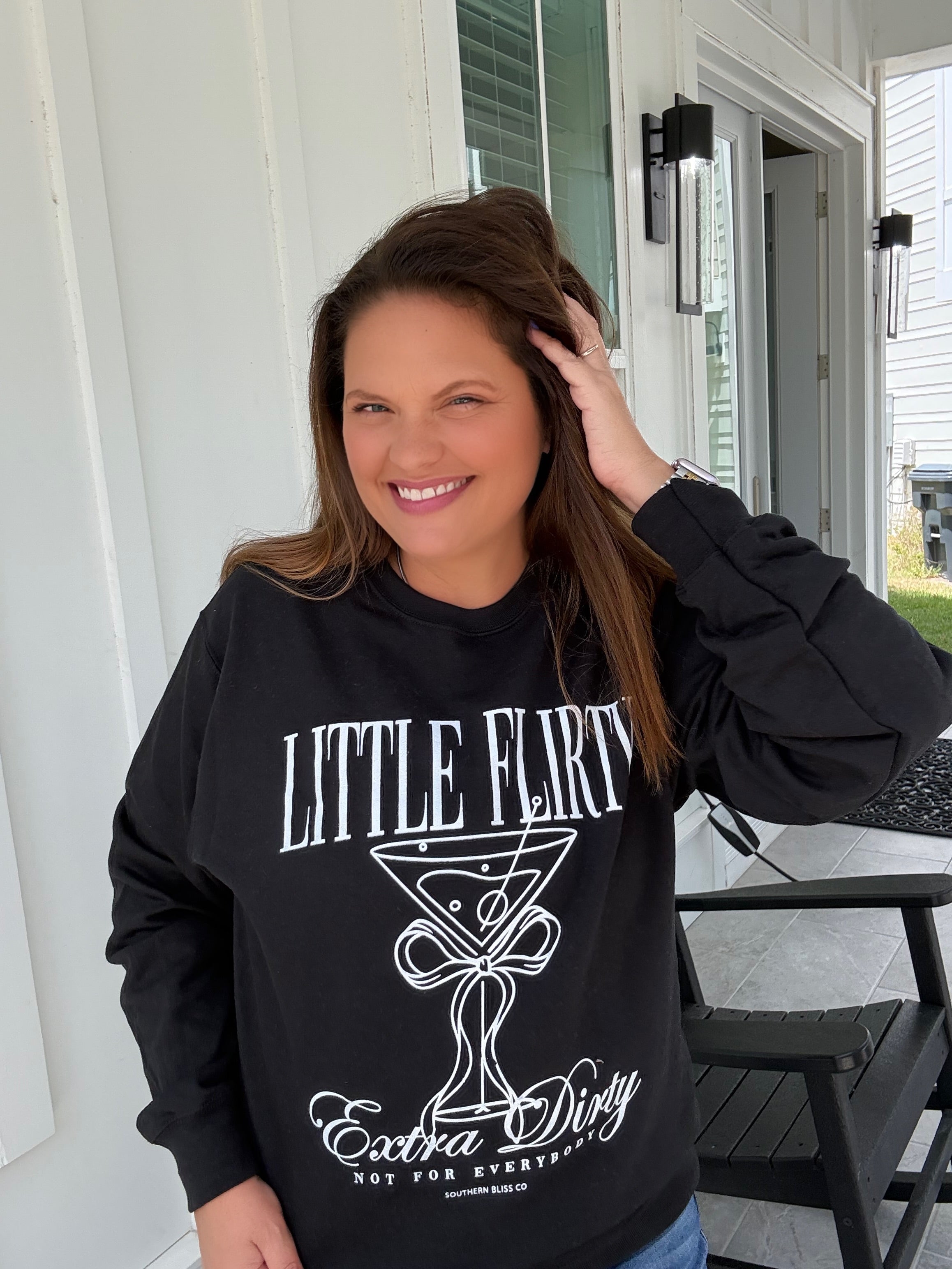 Little Flirty Extra Dirty Black Sweatshirt by Southern Bliss (ARRAY) - BFF Here