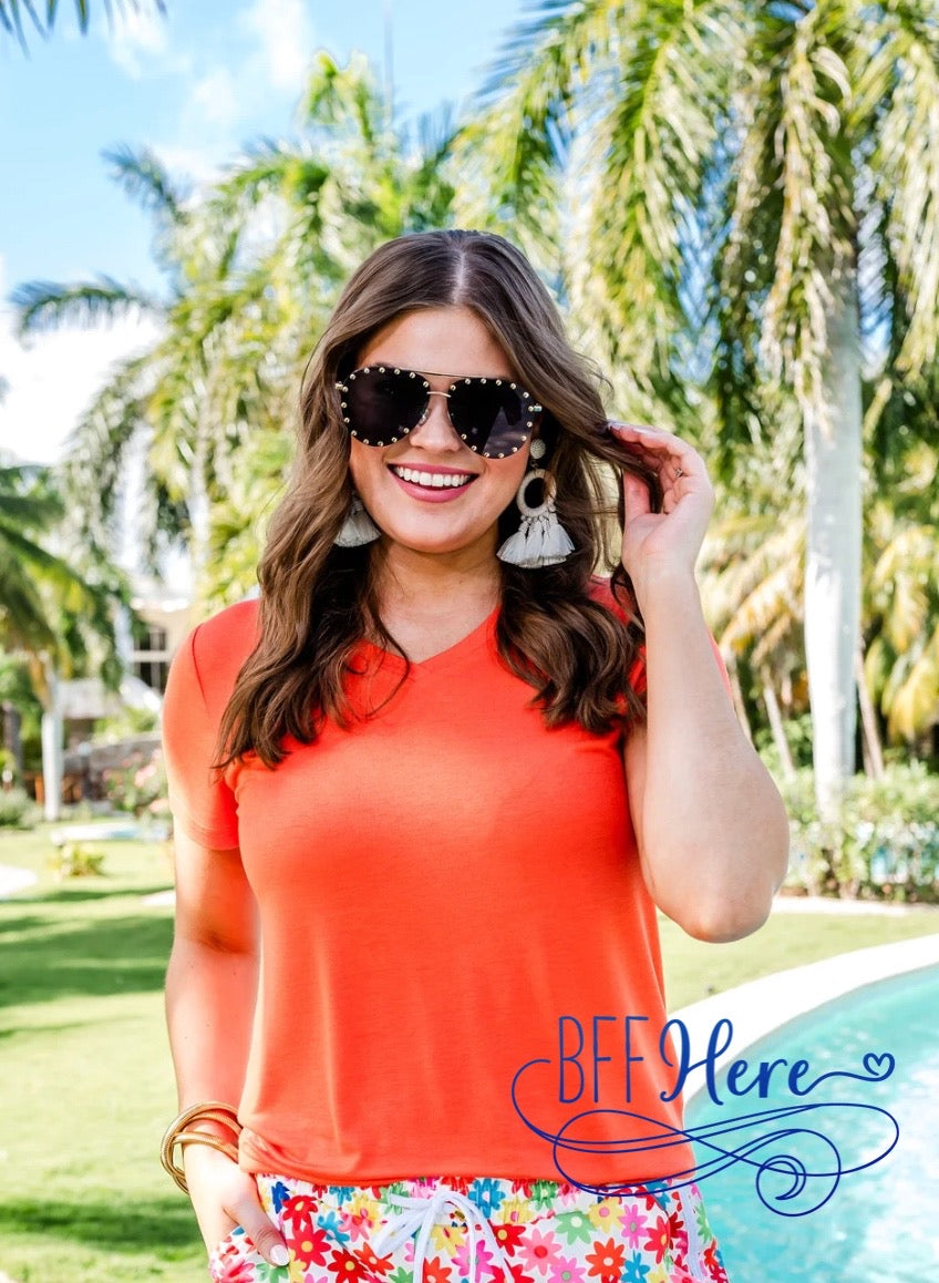 PREORDER: Jess Lea Basic Tee / Orange (Ships End of February) - BFF Here