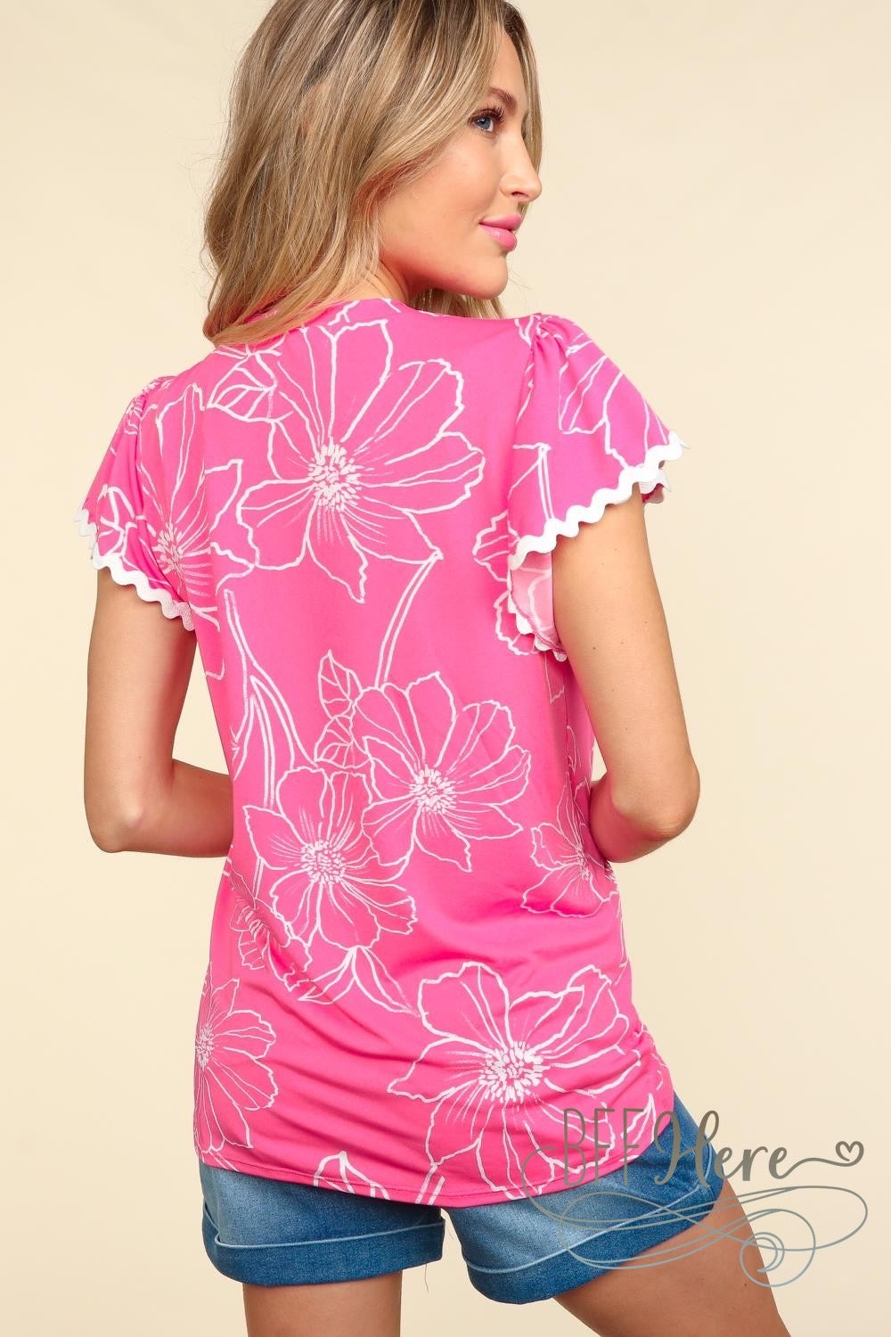 PREORDER: Blooming Rhapsody: Floral Ruffle Tee / Choice of Color (Ships End of May) - BFF Here