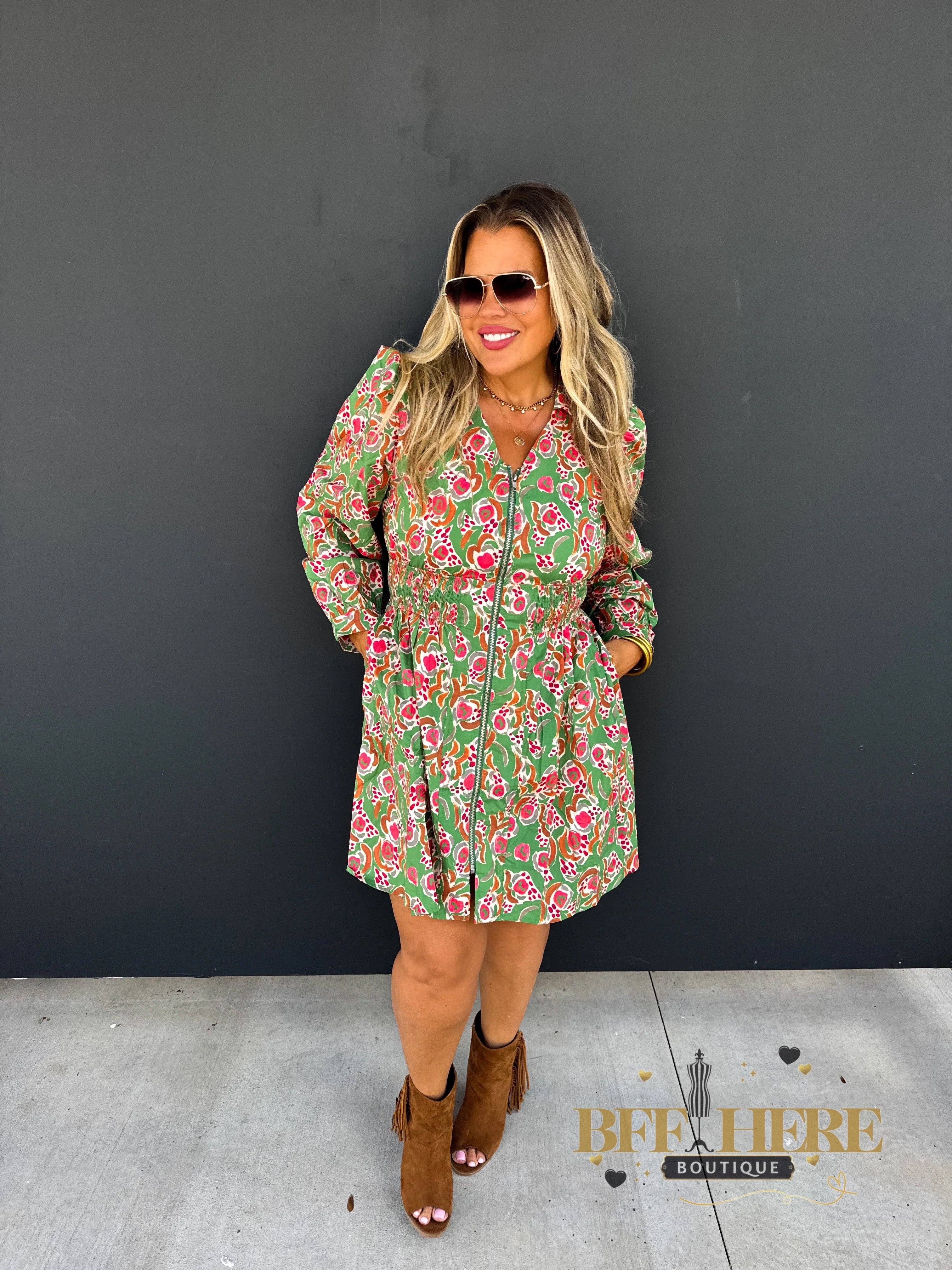 Evangeline Zipper Dress - BFF Here