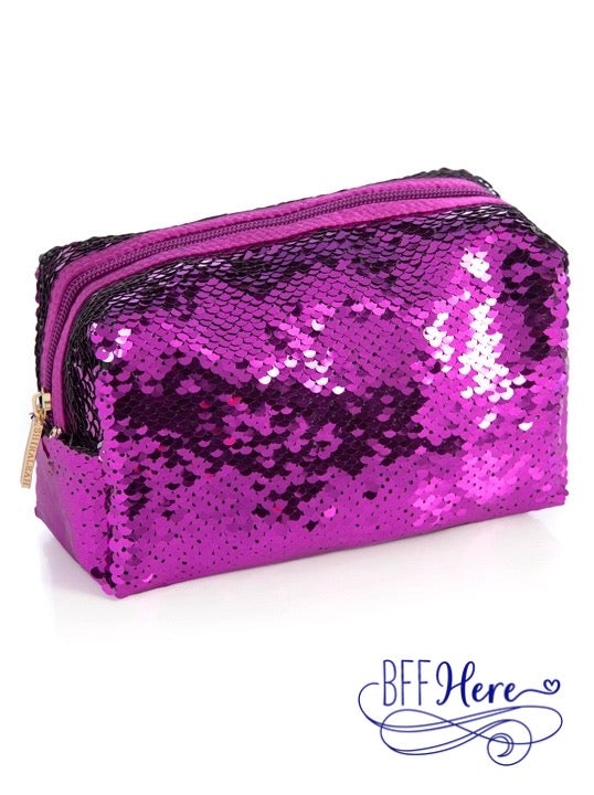 Sparkle Stash: The Bling Cosmetic Pouch / Choice of Color - BFF Here