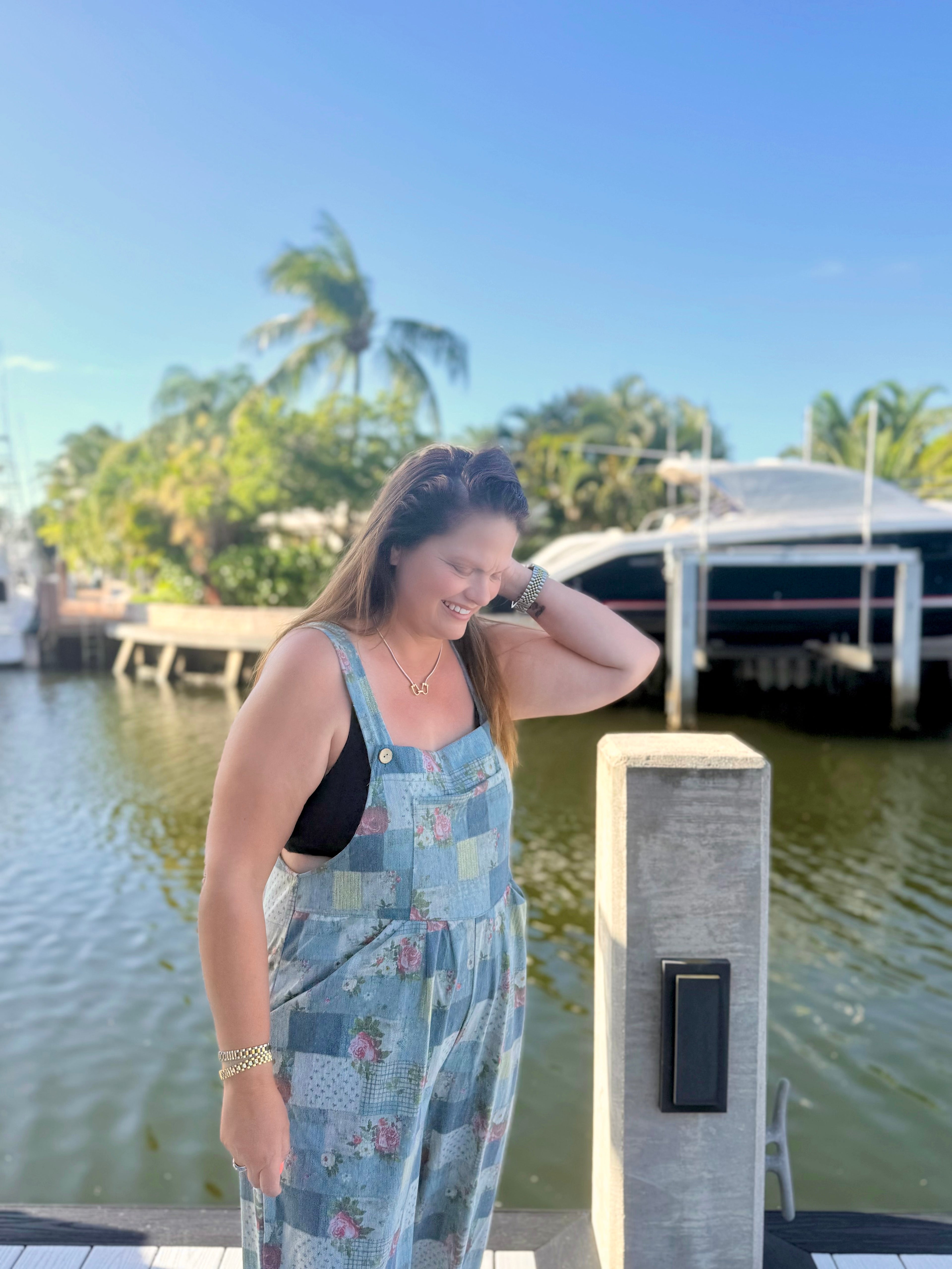 Floral Garden Cassidy Denim Overalls by Blakeley - BFF Here