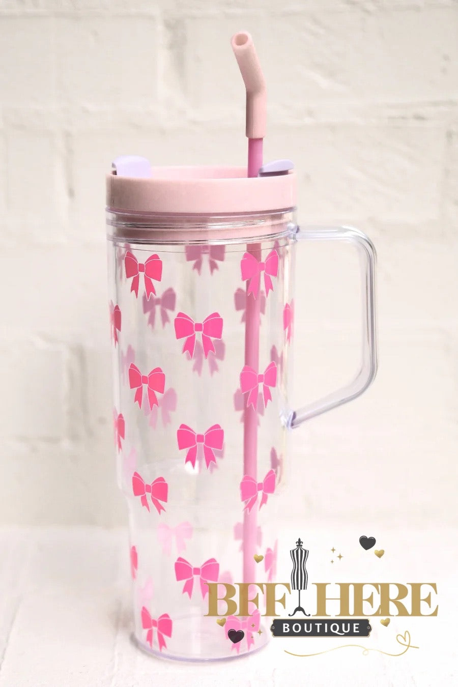 Tied Up In Pink Acrylic Tumbler by Jess Lea - BFF Here