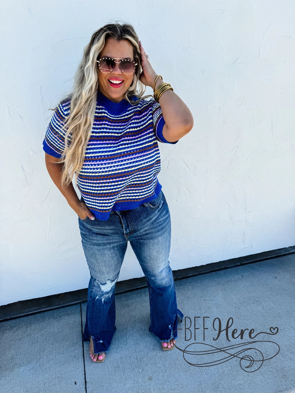 PREORDER: Striped Serenity: Soft Knit Top / Choice of Color by Blakeley (Ships Middle of April) - BFF Here
