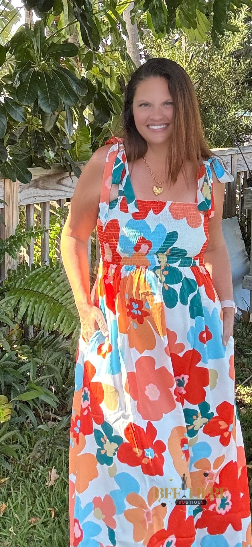Tropical Charm Smocked Dress - BFF Here