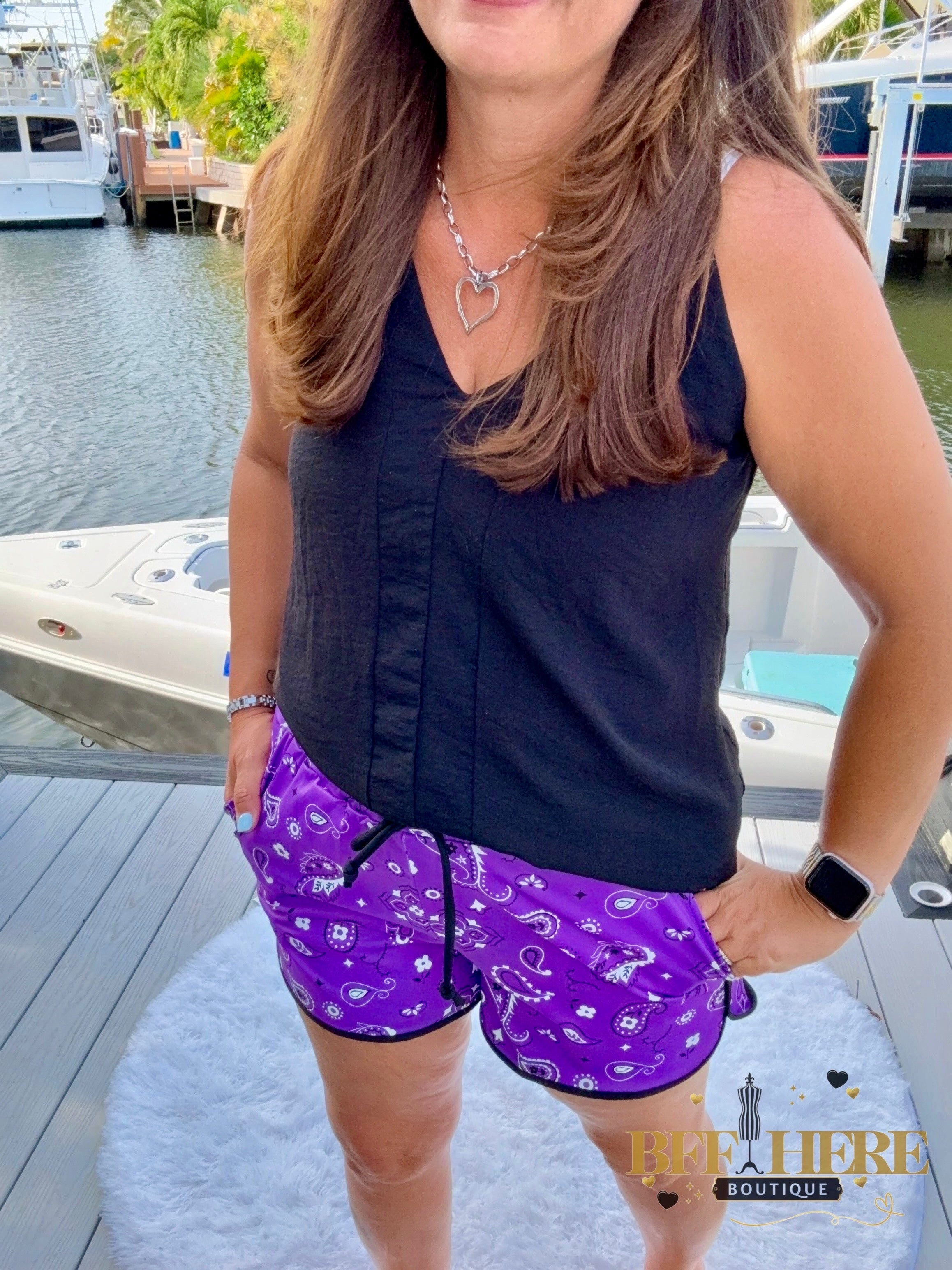 Bandana Babe Shorts / Purple by Sterling Kreek - BFF Here