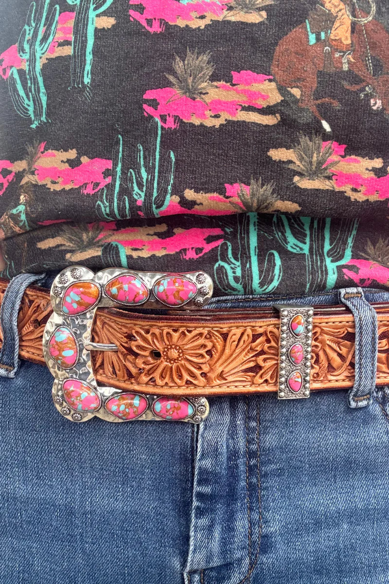 Buckle Up Belt Buckle by Sterling Kreek /  Pink - BFF Here