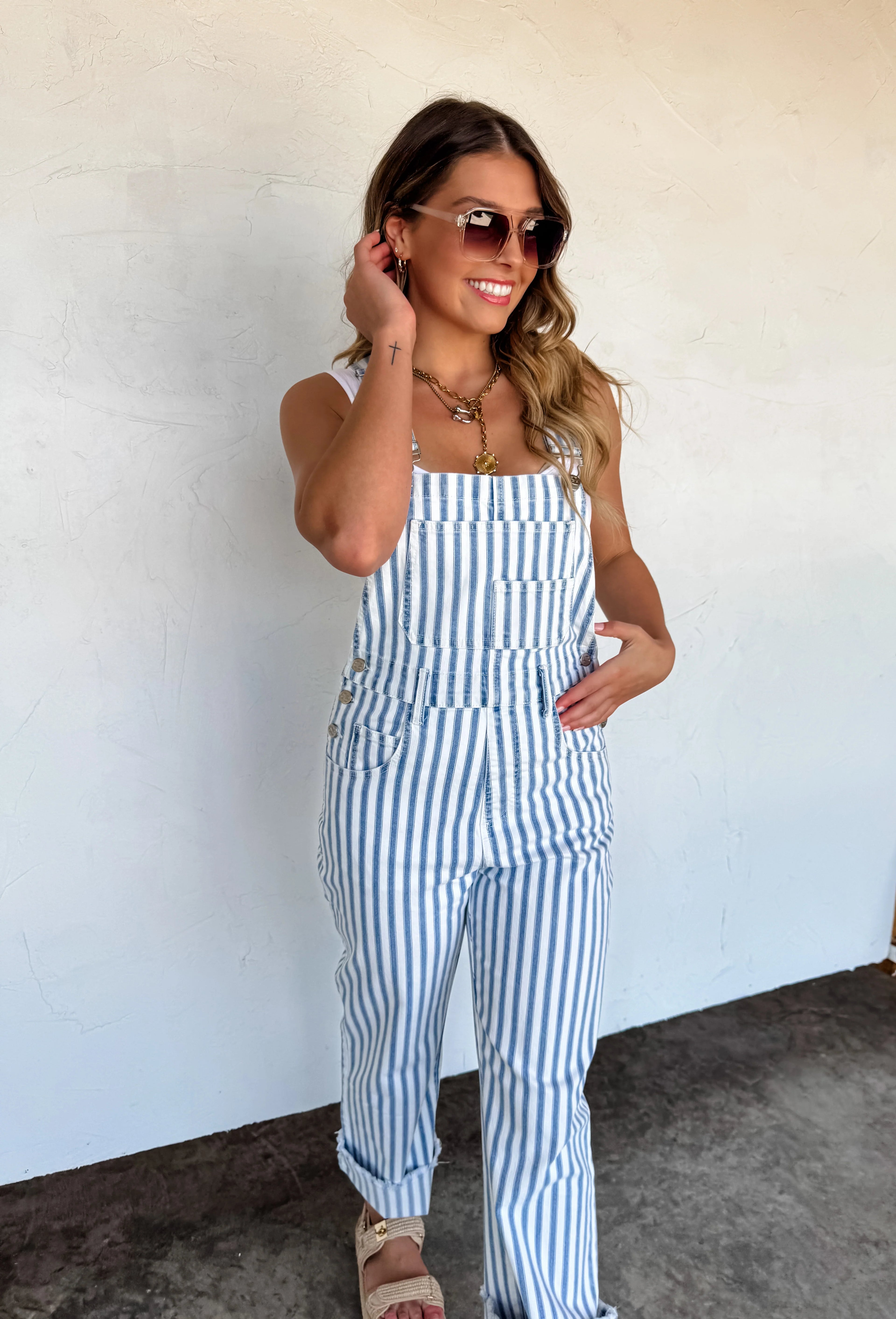 Dahlia Stripe Overalls by Blakeley - BFF Here