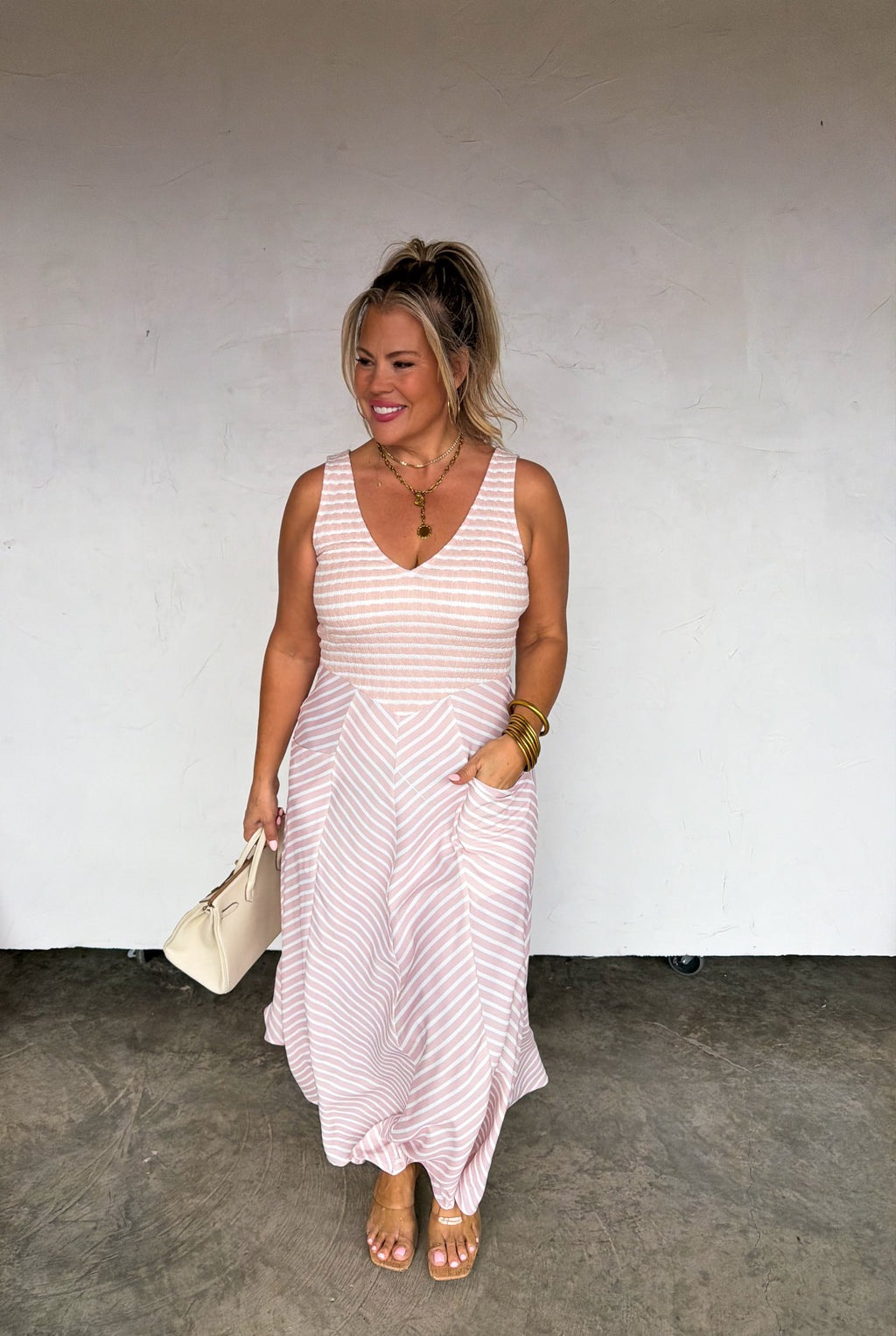 PREORDER- SPRING LUCIANA STRIPE DRESS - BFF Here