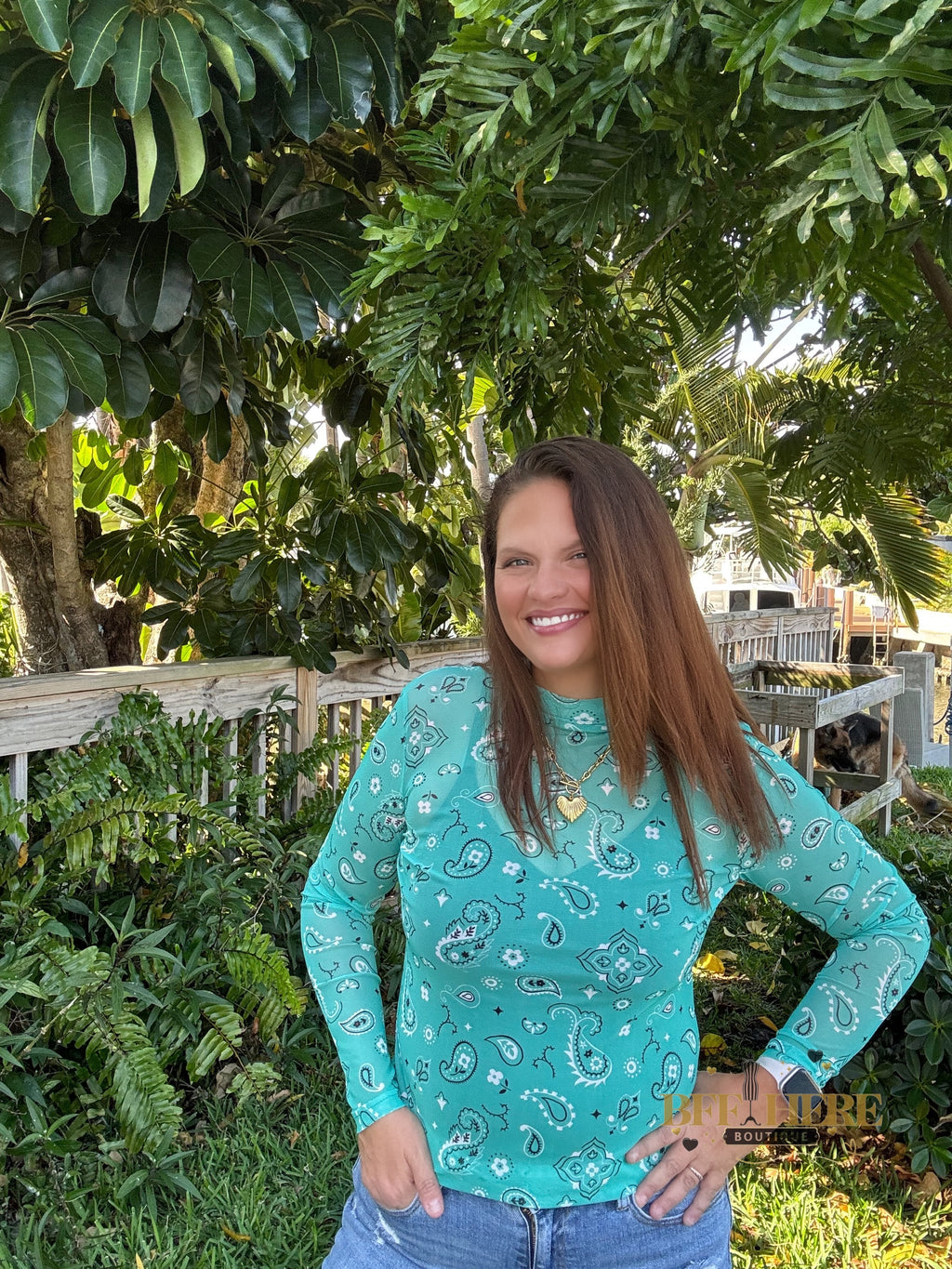 Bandana Babe Mesh Top / Turquoise by Sterling Kreek - BFF Here