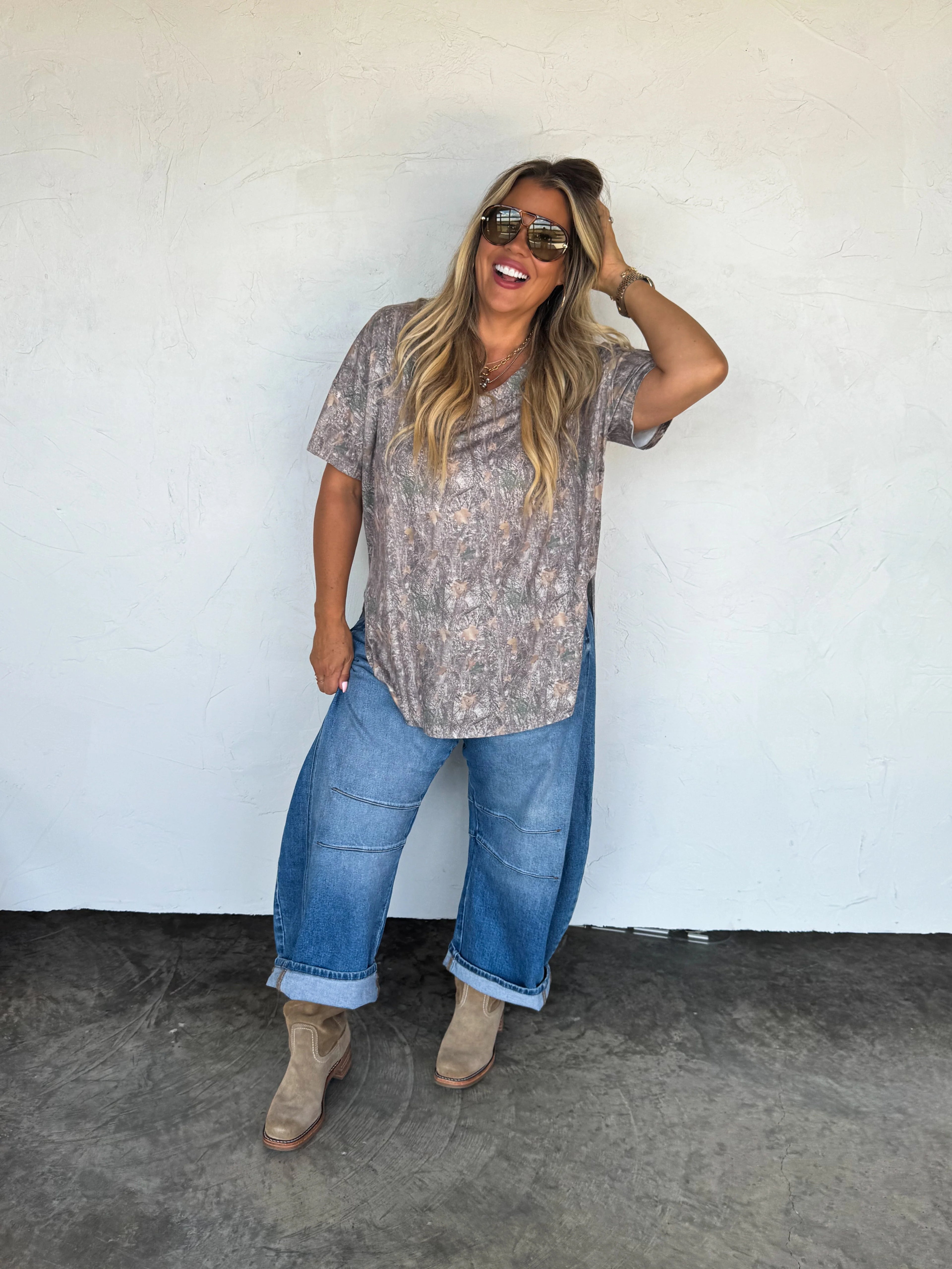 PREORDER: Joey V-Neck Washed Cotton Boyfriend Tee by Blakeley (ETA: Early December) - BFF Here