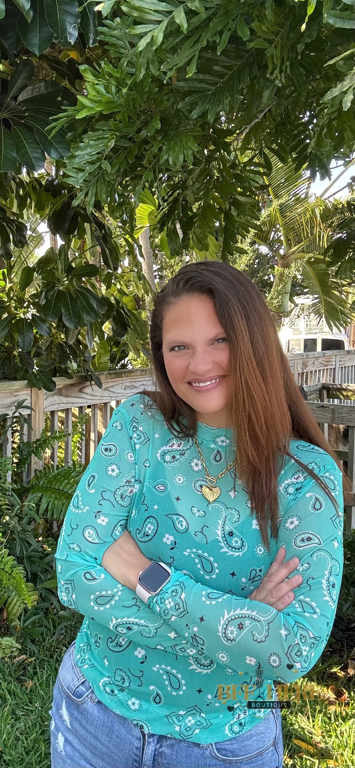 Bandana Babe Mesh Top / Turquoise by Sterling Kreek - BFF Here