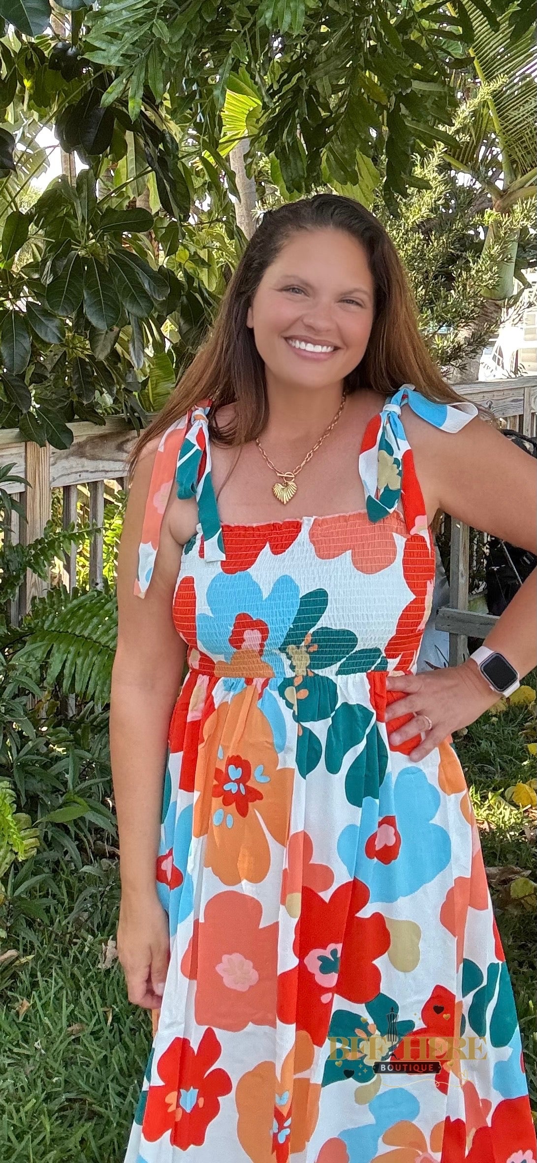 Tropical Charm Smocked Dress - BFF Here