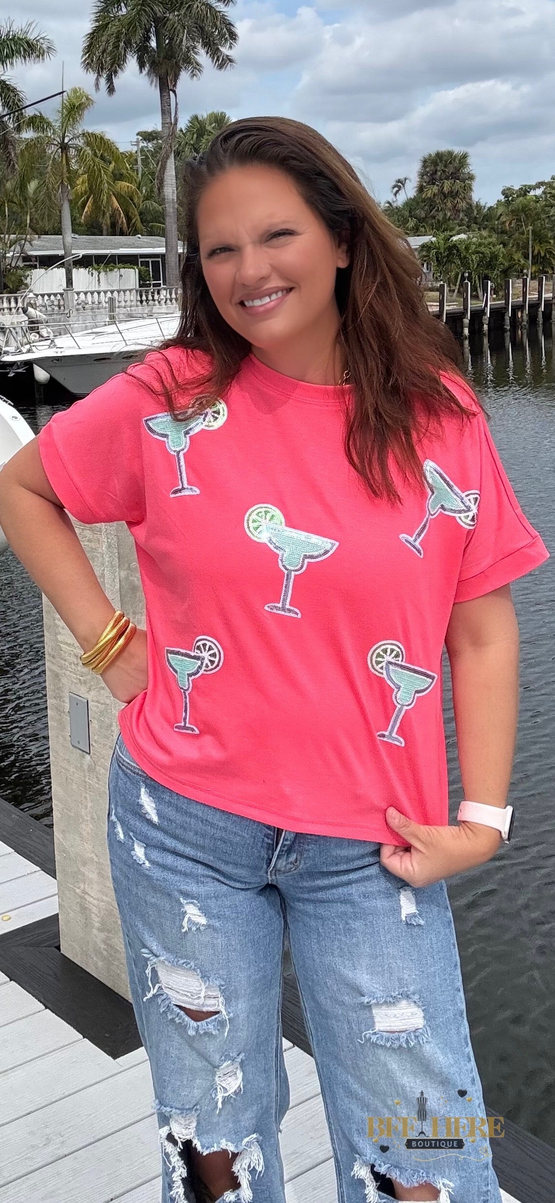 Margaritaville Sequin Patch Top by Jess Lea - BFF Here