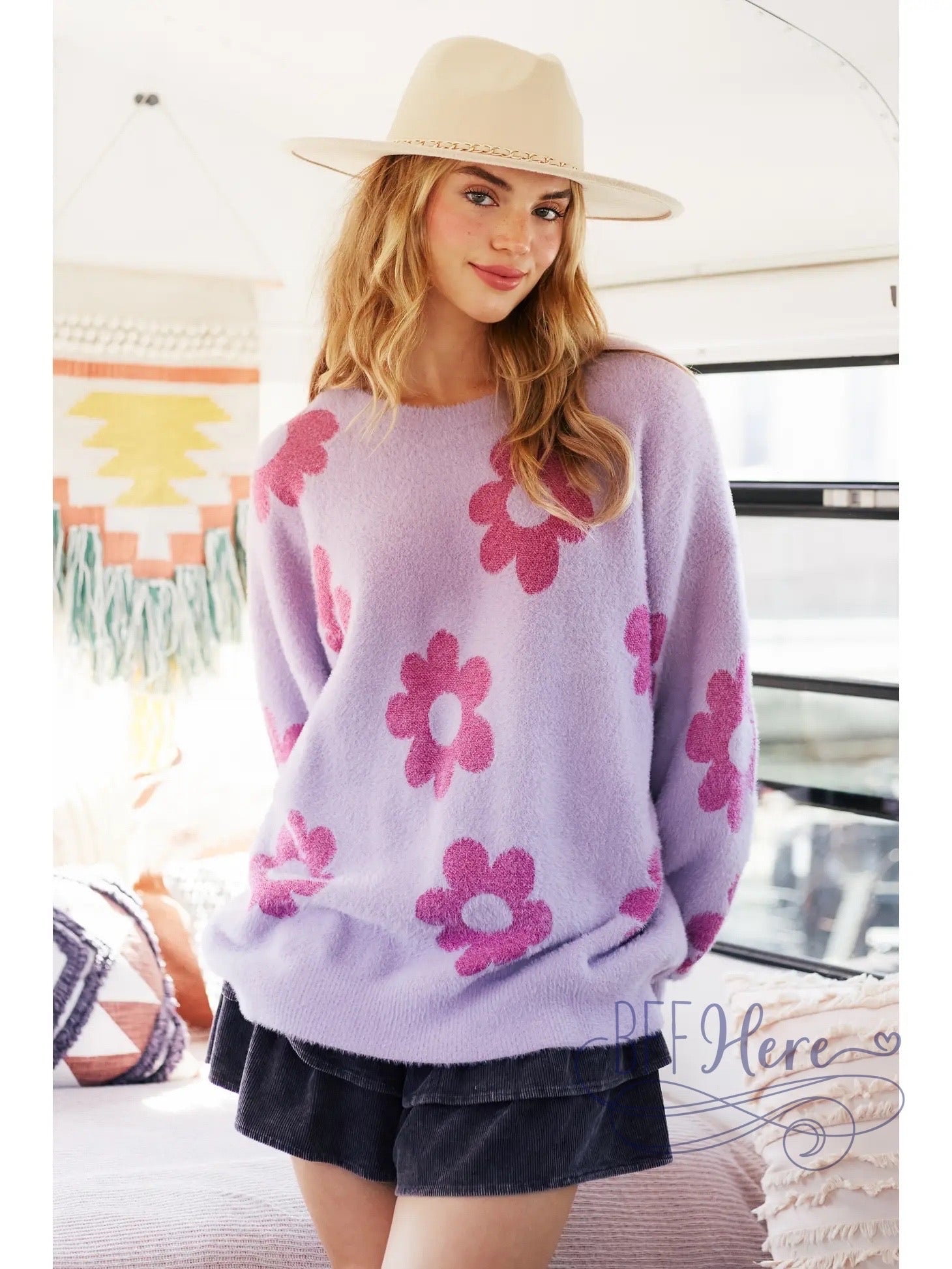 Whimsical Warmth: The Daisy Mohair Sweater - BFF Here