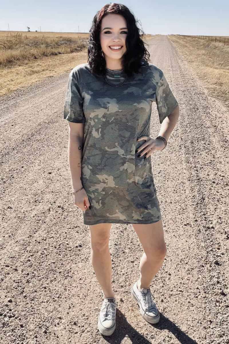 Camo Kreek T-Shirt Dress by Sterling Kreek - BFF Here