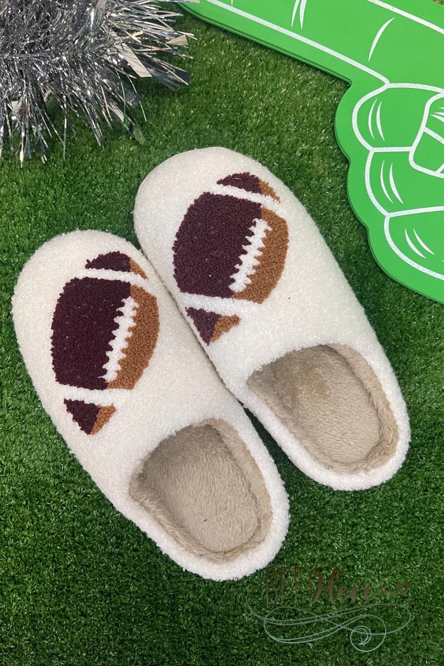 Football Slippers by Jess Lea - BFF Here