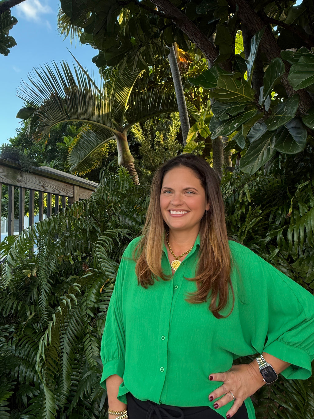 Sloane Button Up Top by Jess Lea / Green - BFF Here