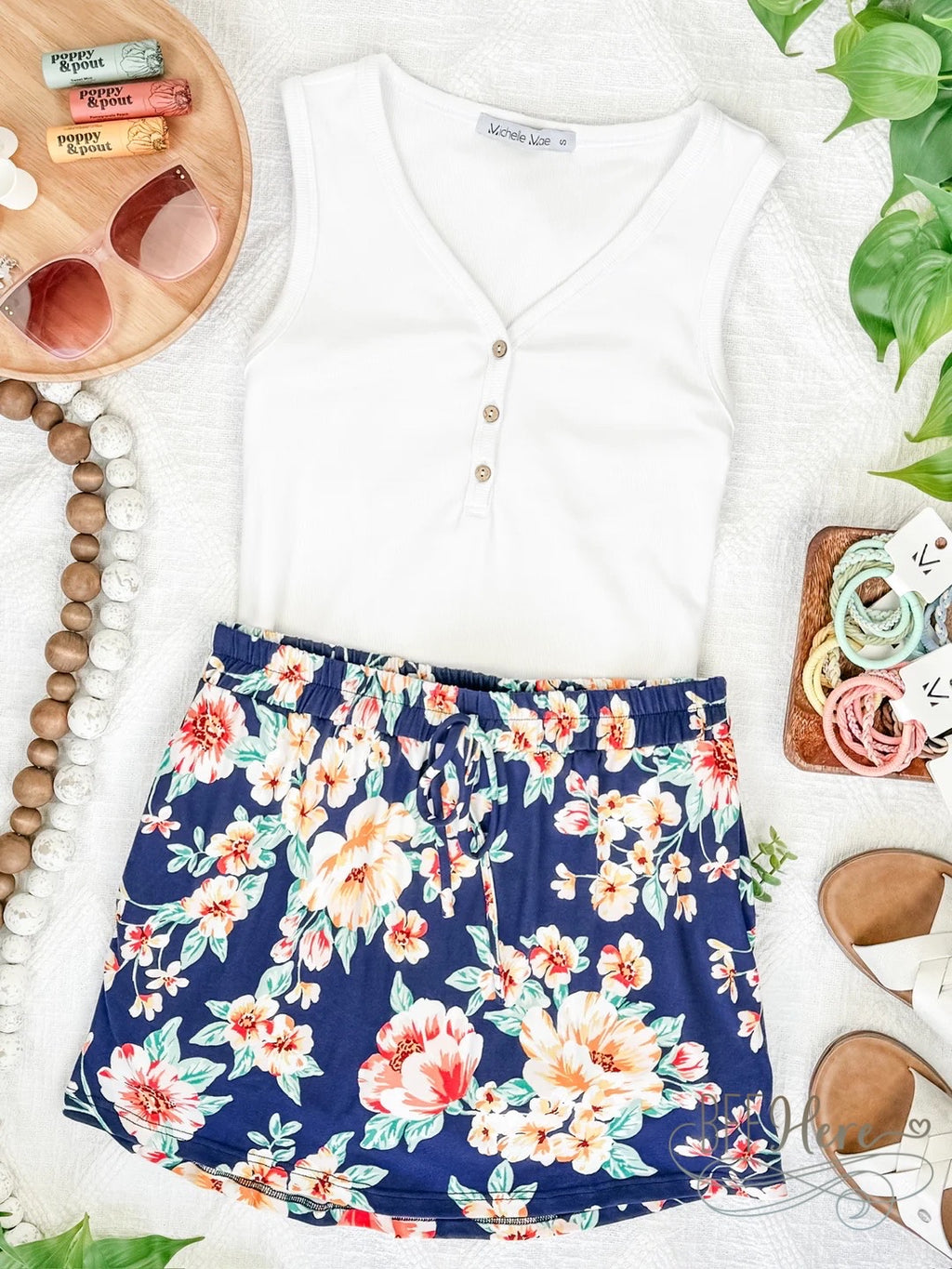 Sienna Skort - Navy Tropical - BFF Here