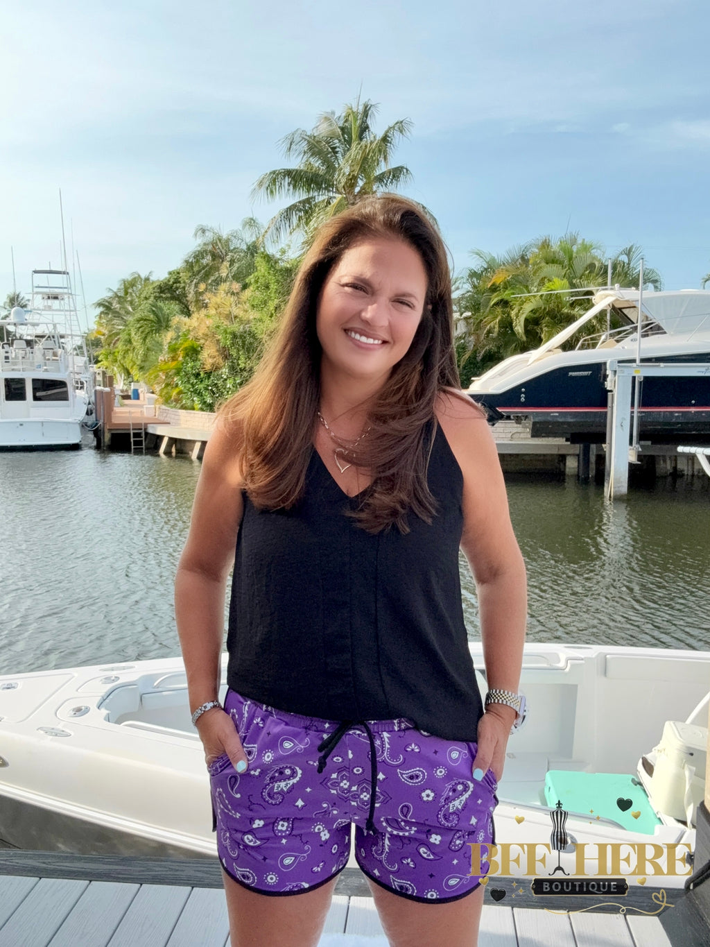 Bandana Babe Shorts / Purple by Sterling Kreek - BFF Here