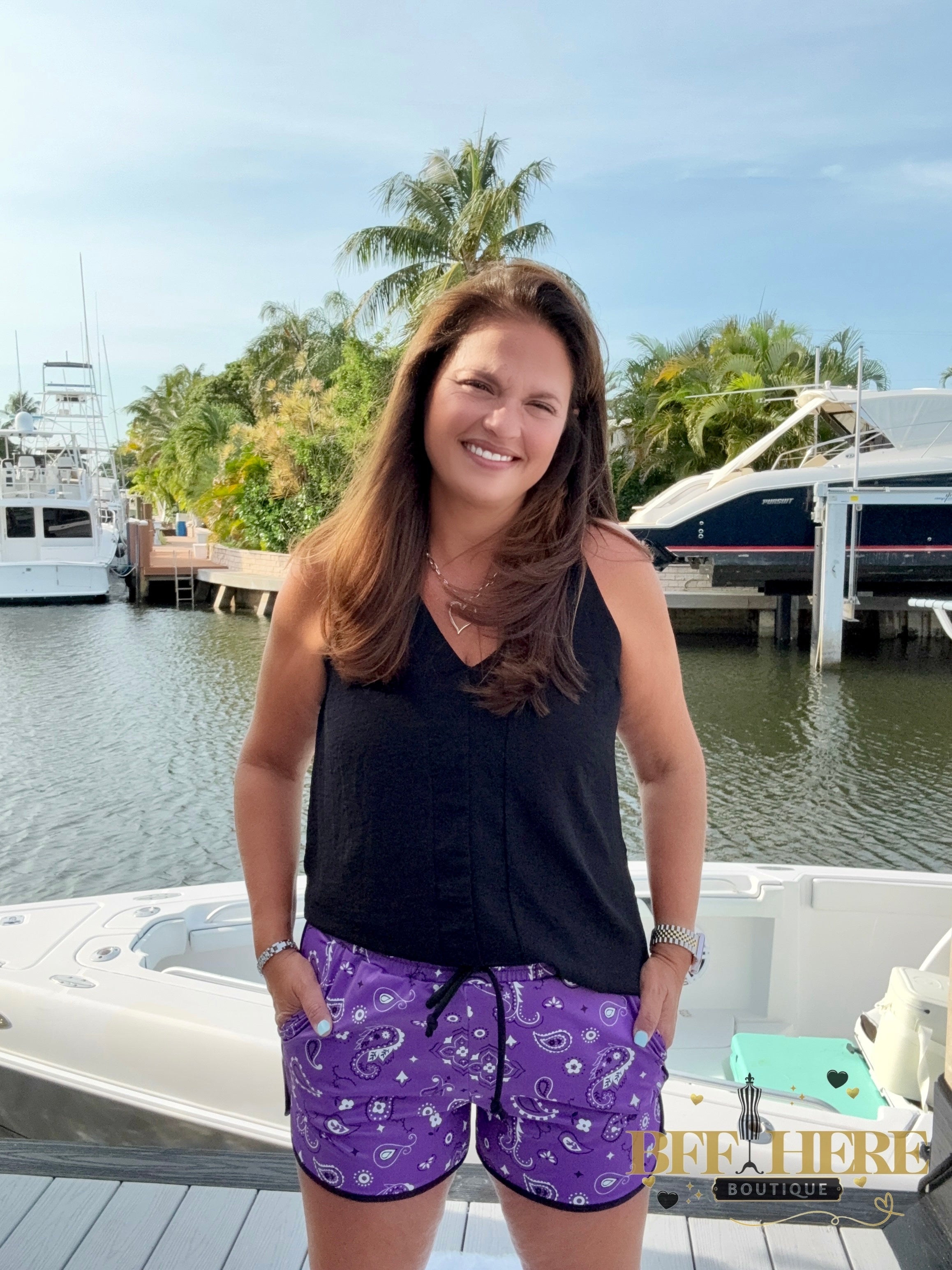 Bandana Babe Shorts / Purple by Sterling Kreek - BFF Here