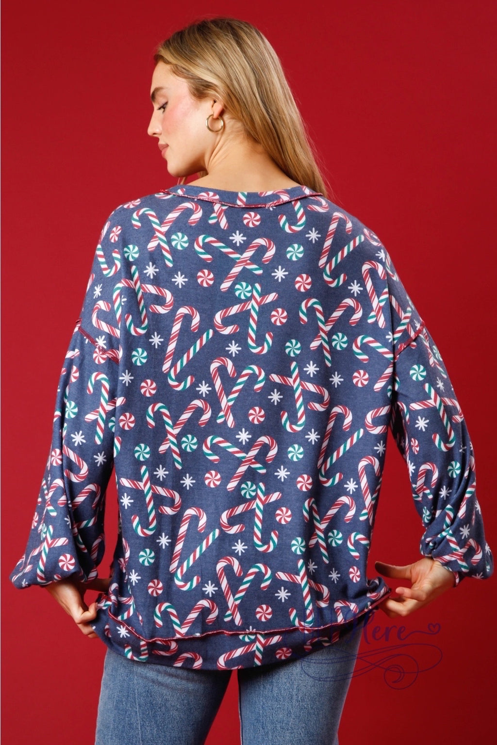 PREORDER: Sweeter Than Sugar: Candy Cane Print Pullover / Choice of Color (Ships Middle of October) - BFF Here