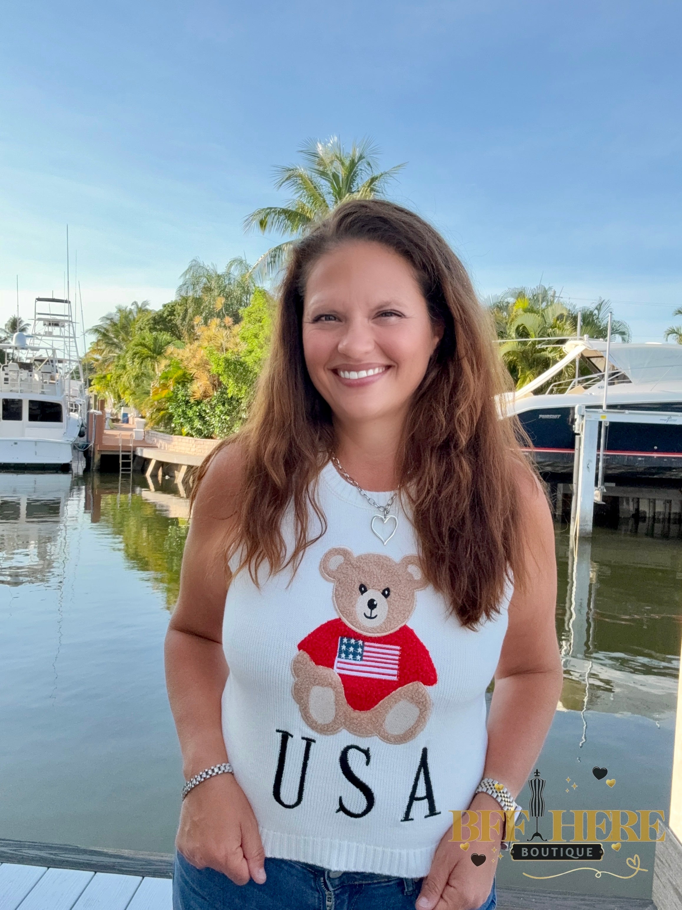 Stars & Teddy USA Sweater Tank by Sweet Lovely by Jen - BFF Here