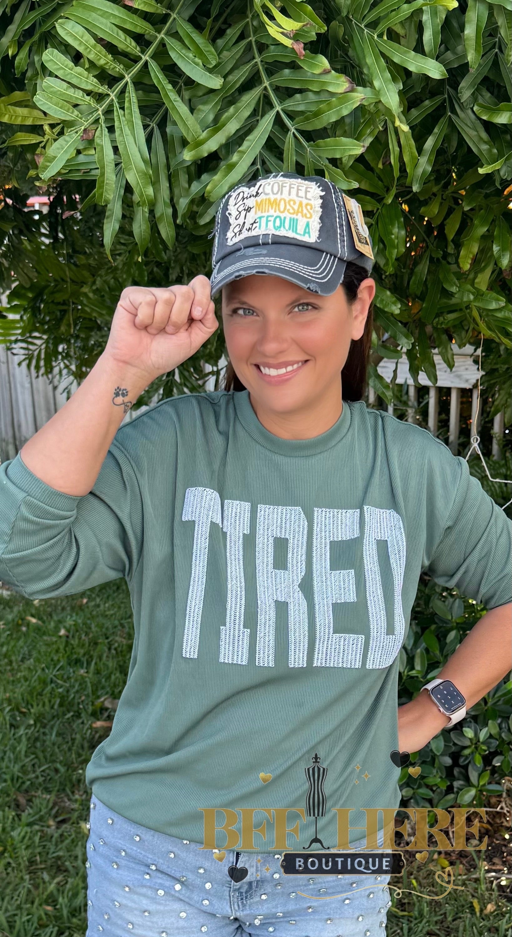 Drink Coffee Sip Mimosa Vintage Hat - BFF Here