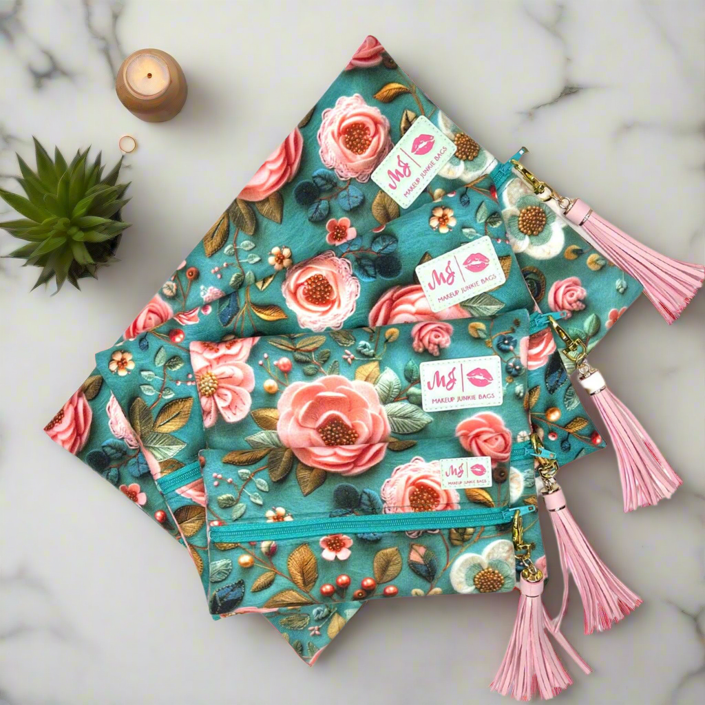 Teal Bloom by Makeup Junkie Bag - BFF Here
