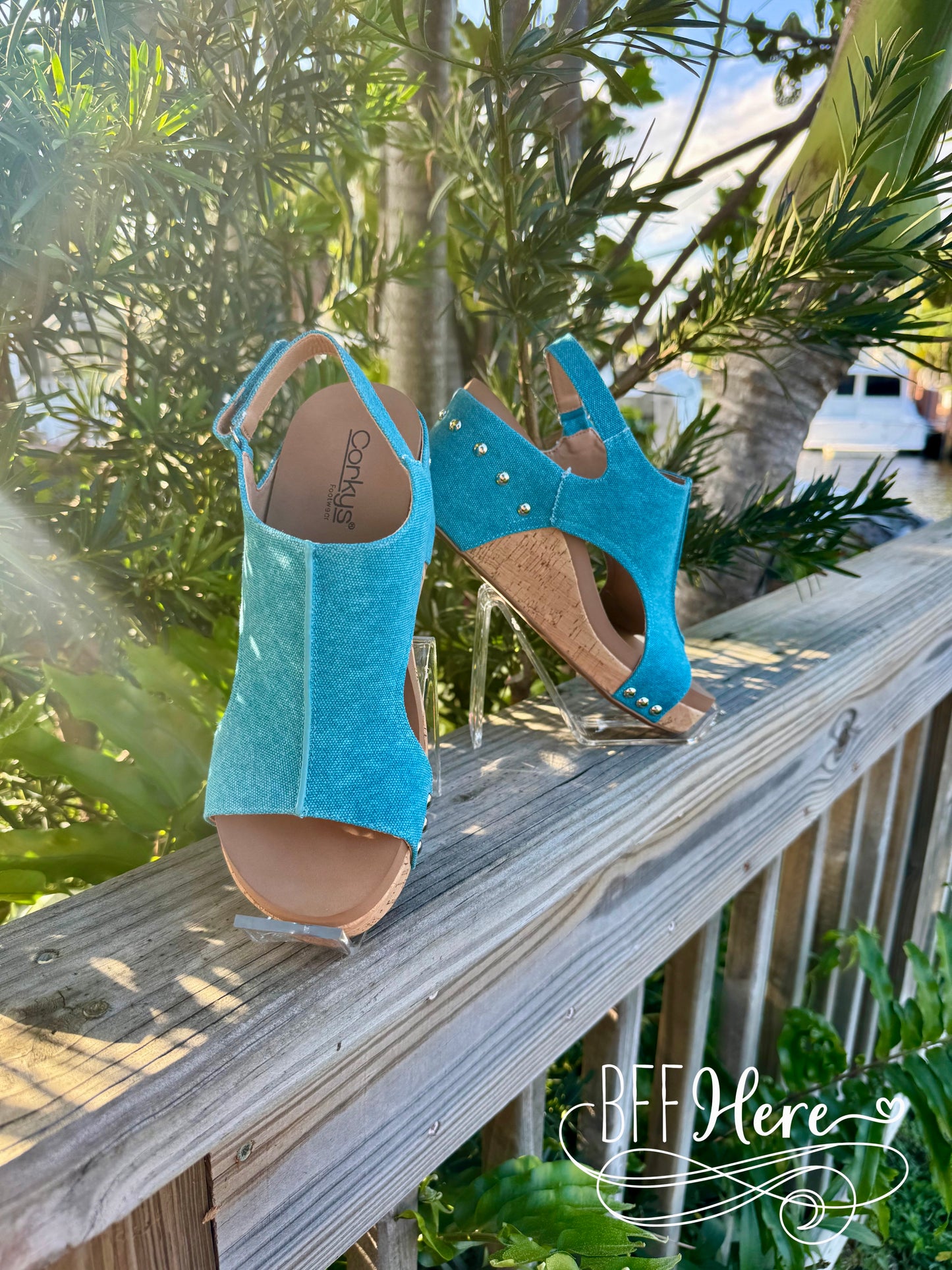 Carley - Turquoise Washed Canvas by Corkys - BFF Here