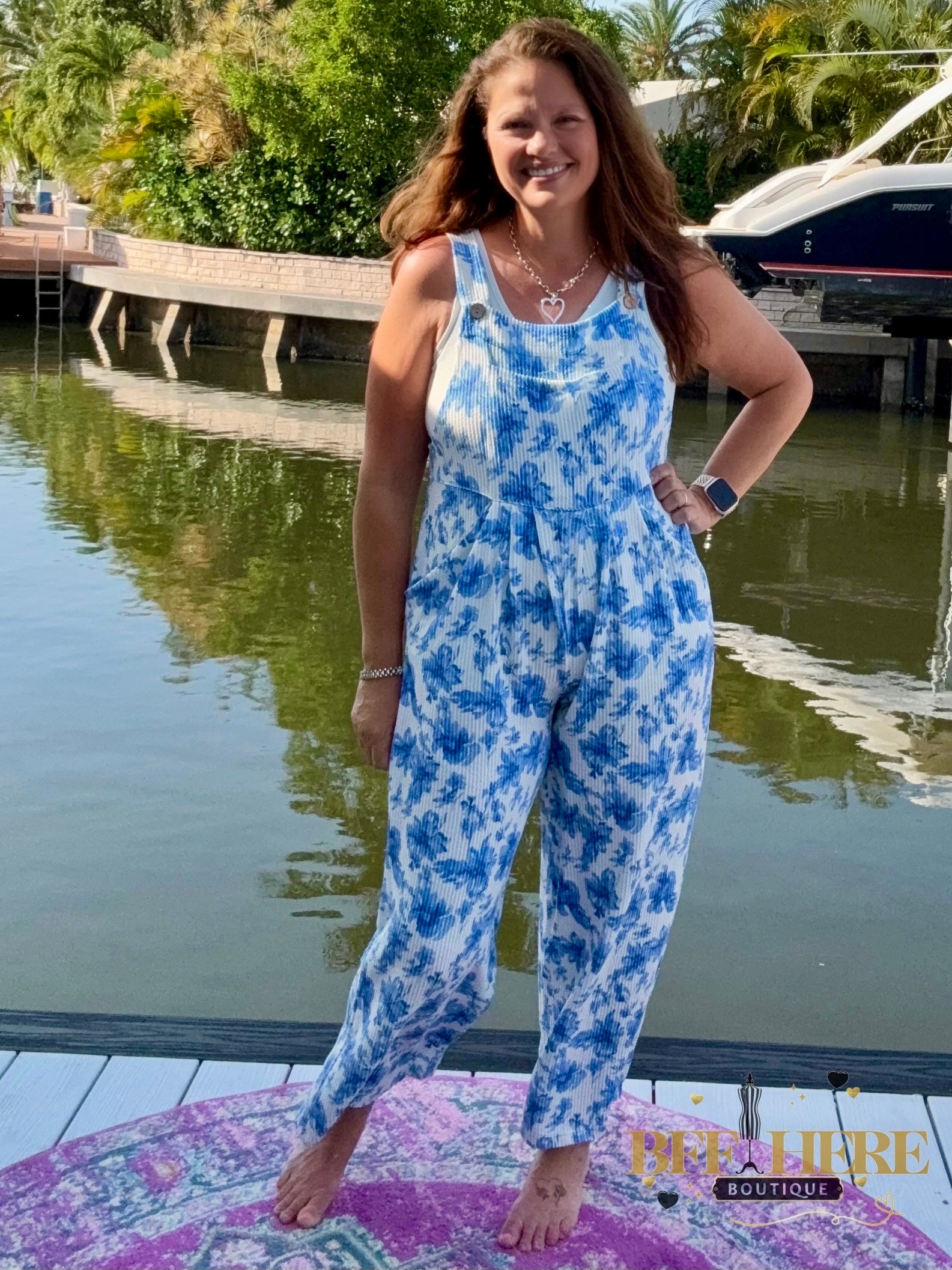 Cassidy Floral Boho Overalls by Blakeley - BFF Here