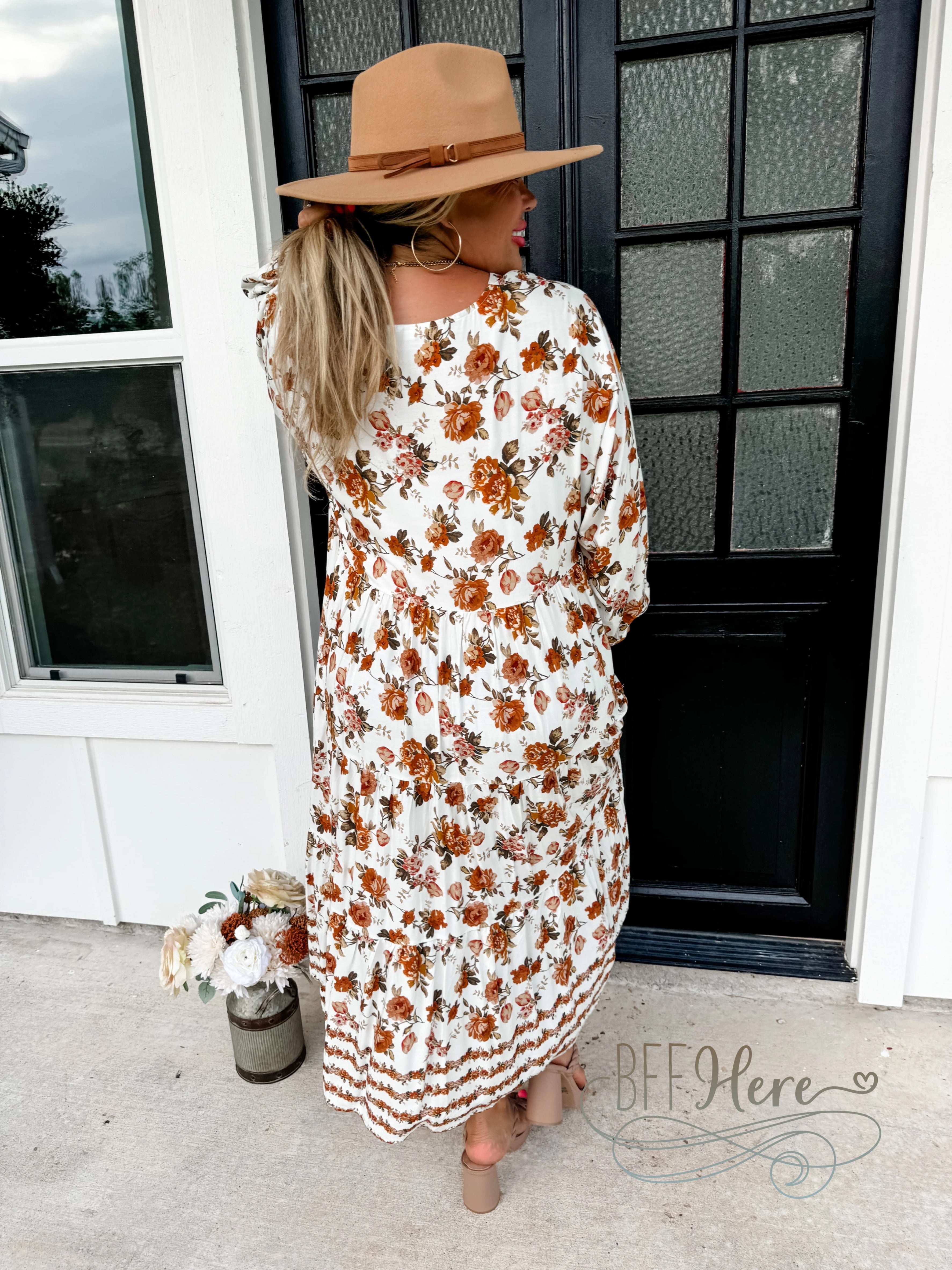 PREORDER: Kora Fall Floral Dress by Blakeley (Ships Beginning of October) - BFF Here