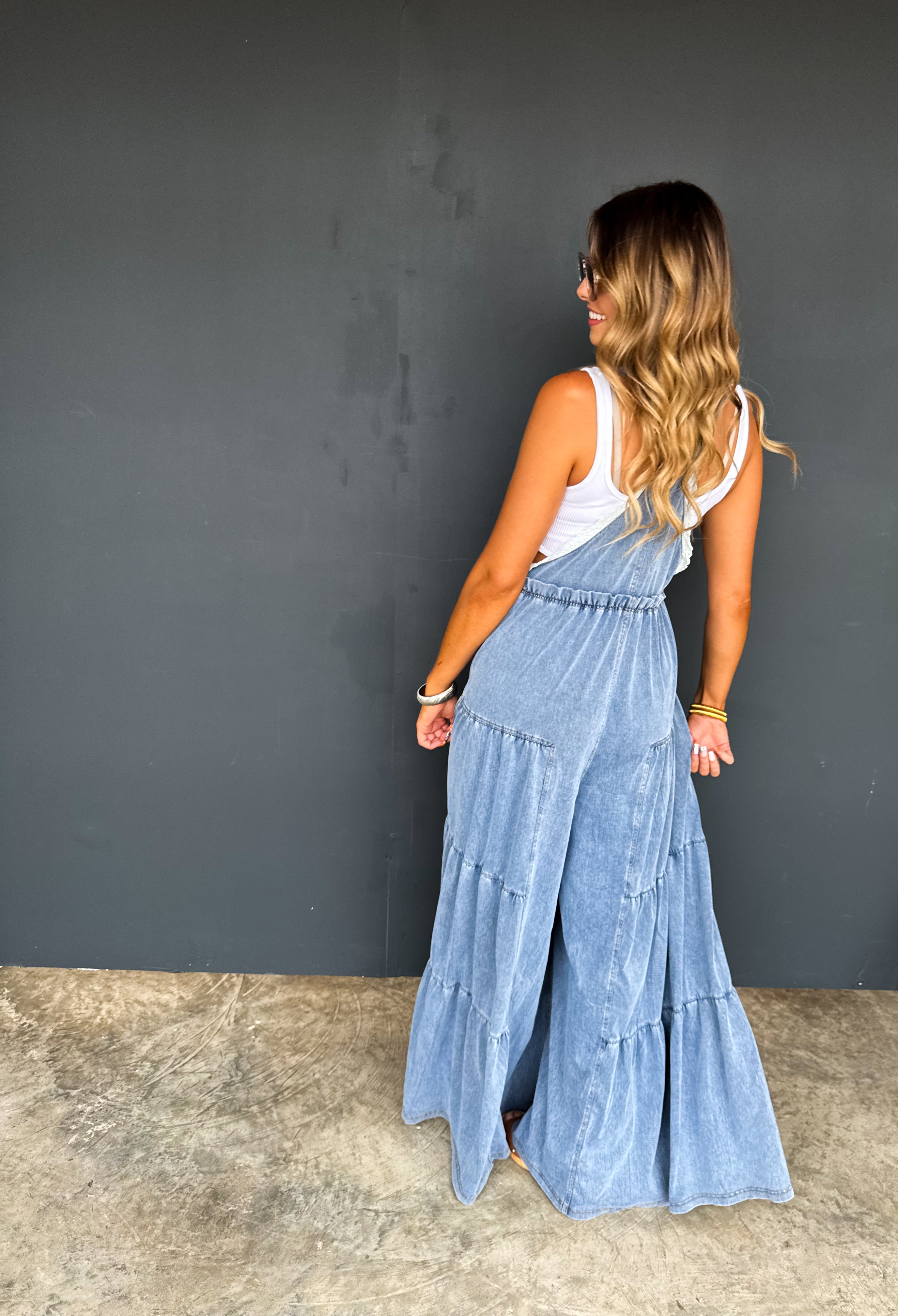 PREORDER-  BOHO & LACE DENIM OVERALLS - BFF Here