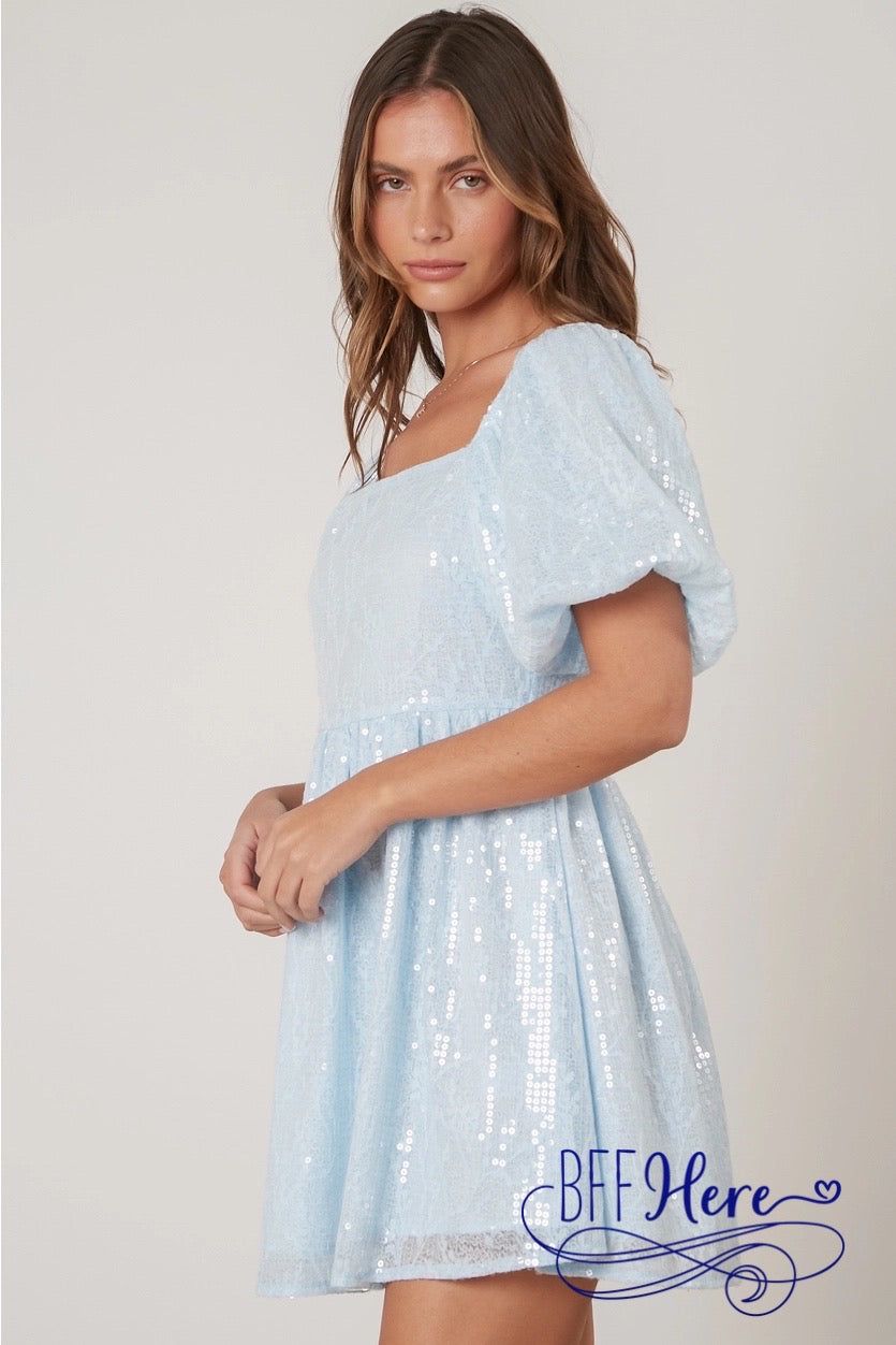 Glitz & Twirl: Sparkling Sequin Skater Dress - BFF Here