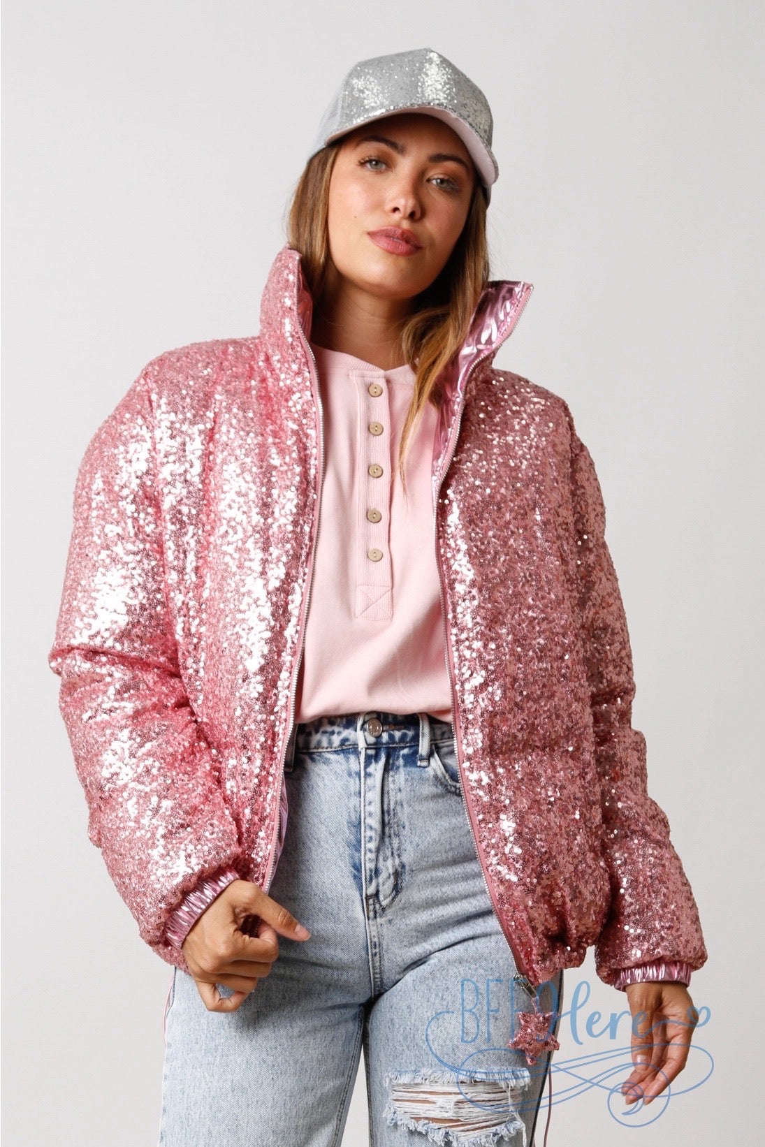 Sparkle Enchantment Sequin Puffer Jacket / Choice of Color - BFF Here