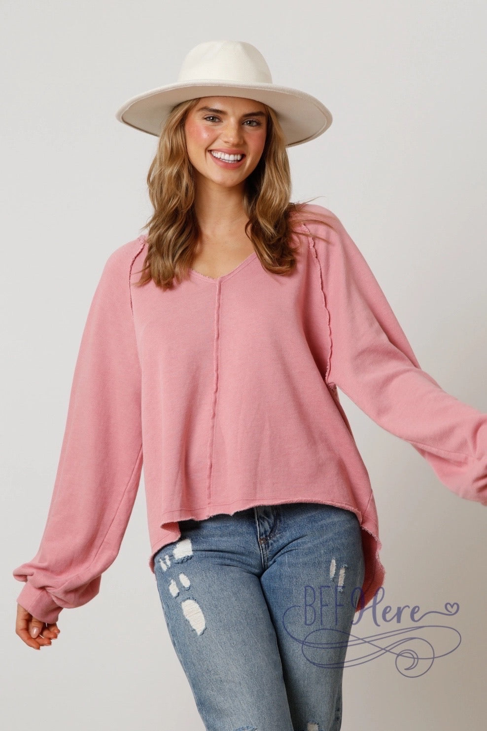 PREORDER: Laid-Back Luxury: Washed Raglan Pullover (Ships Beginning of December ) - BFF Here