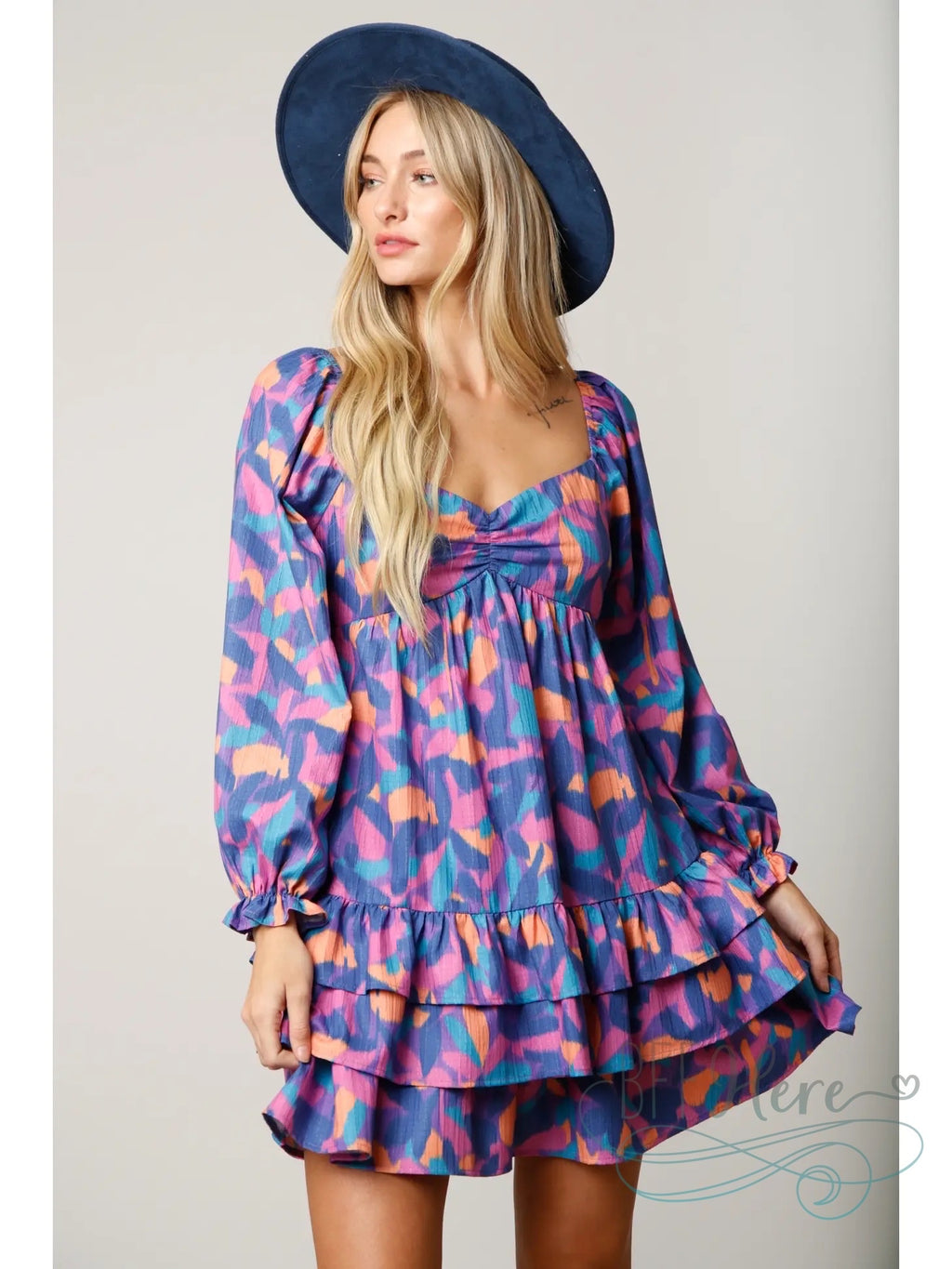 Garden Romance: Flowy Tiered Dress with Delicate Florals - BFF Here