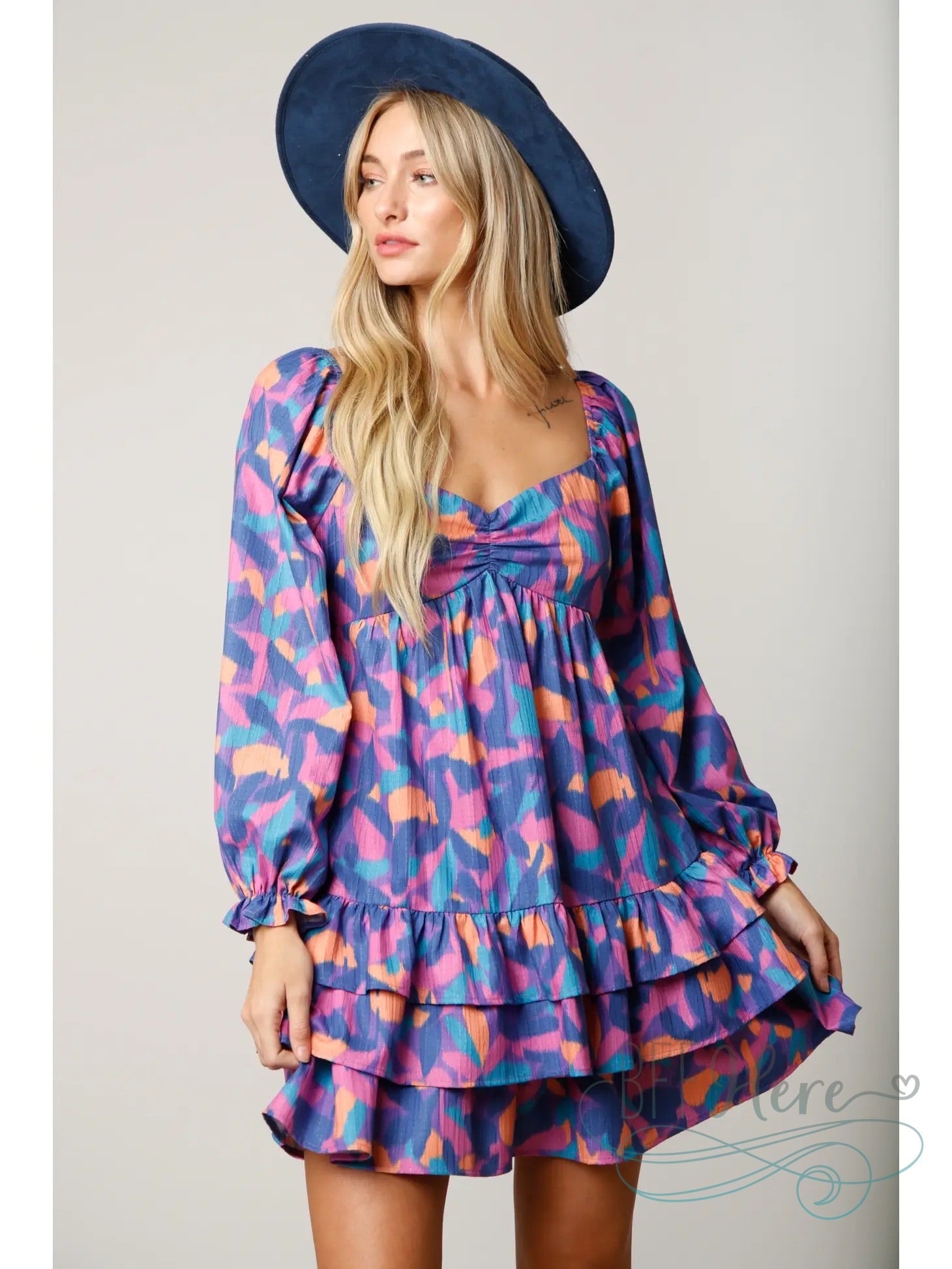 Garden Romance: Flowy Tiered Dress with Delicate Florals - BFF Here