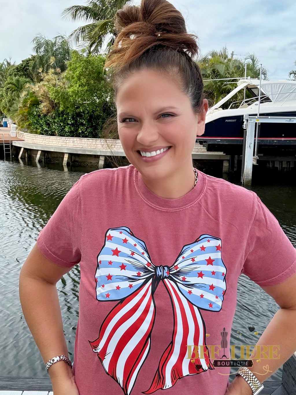 All-American Bow Babe Tee - BFF Here