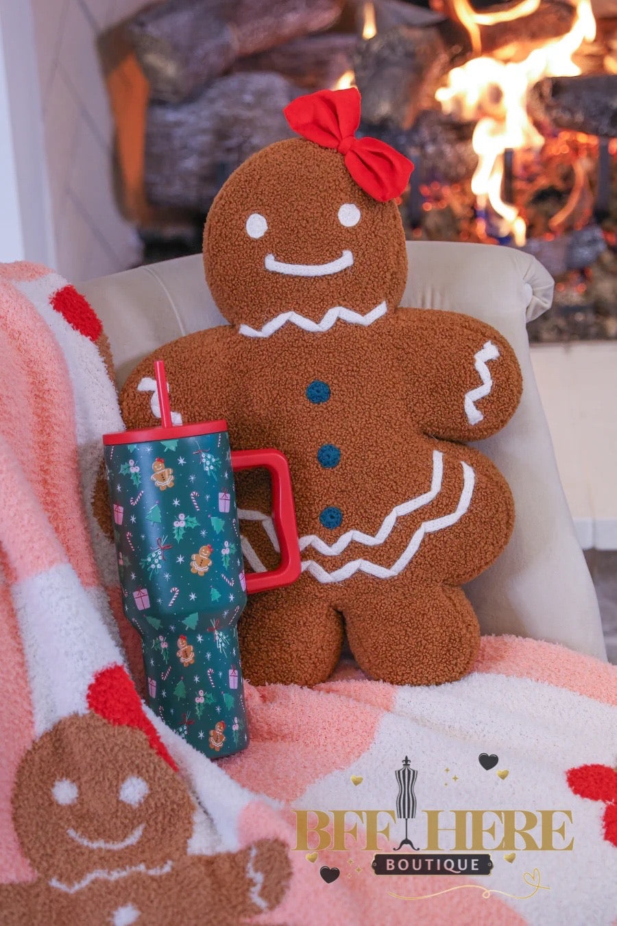 Gingerbread Girl Pillow by Jess Lea