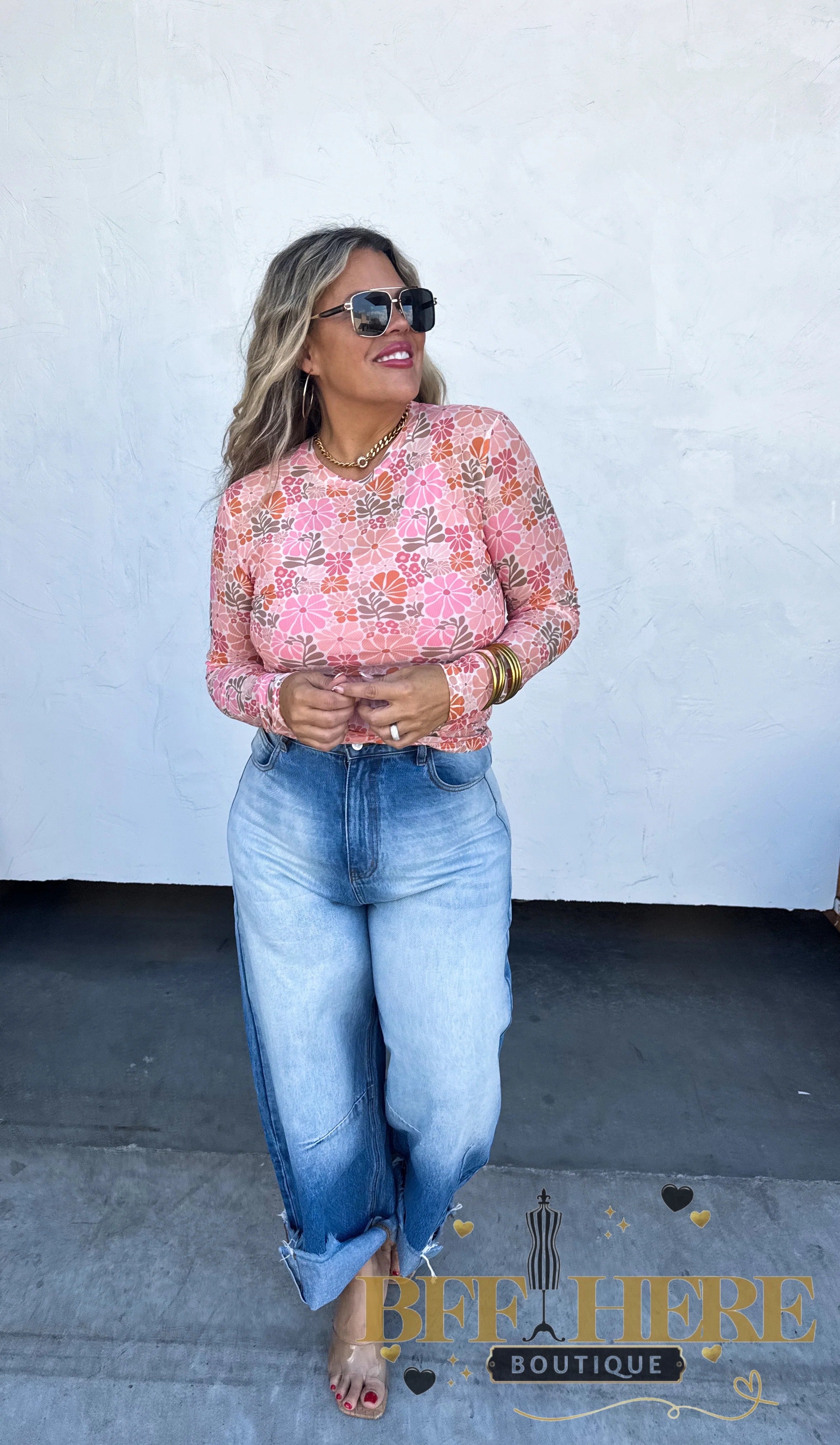 Vintage Floral Mesh Top by Blakeley - BFF Here