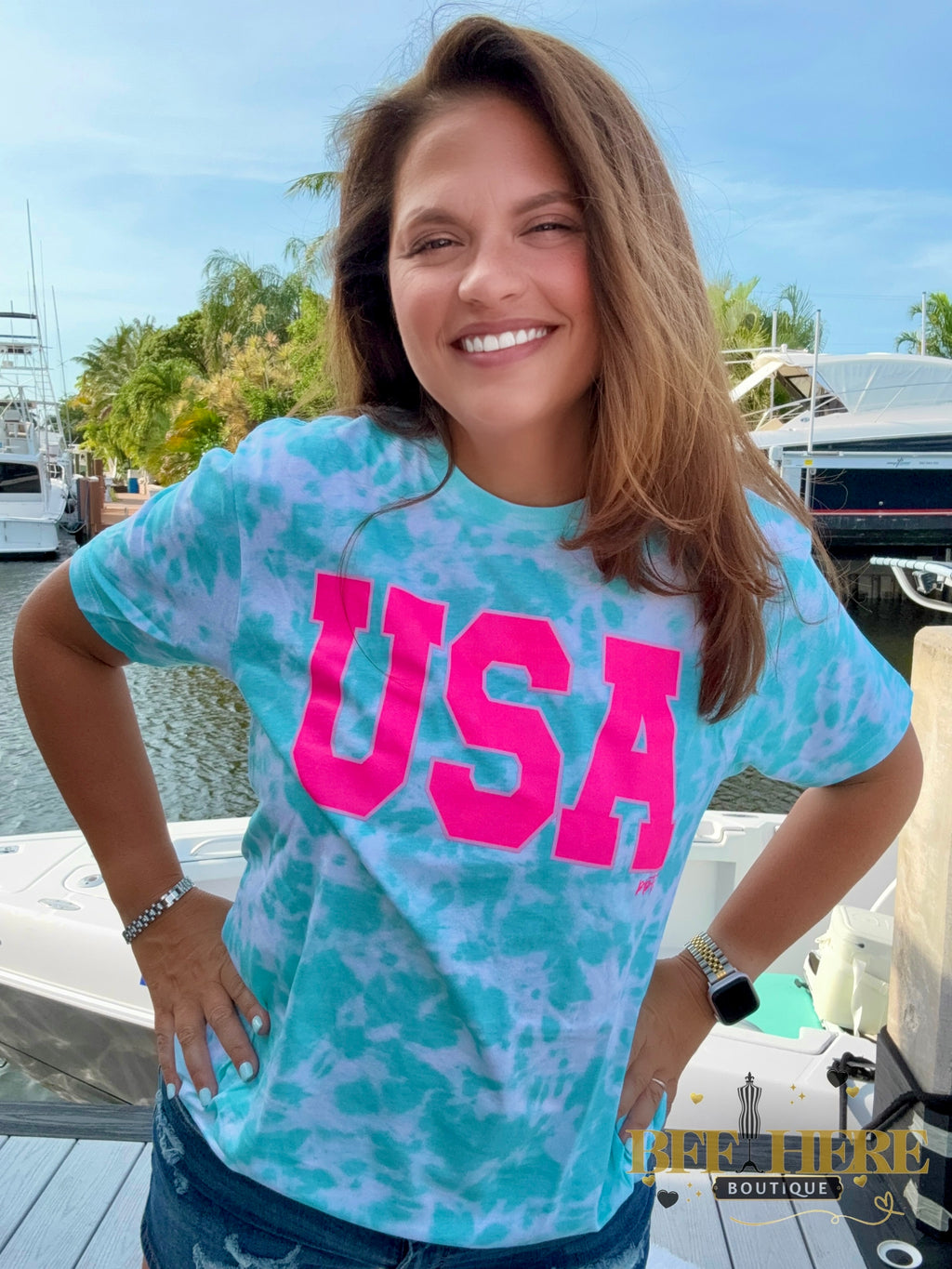 USA Aqua Tee - BFF Here